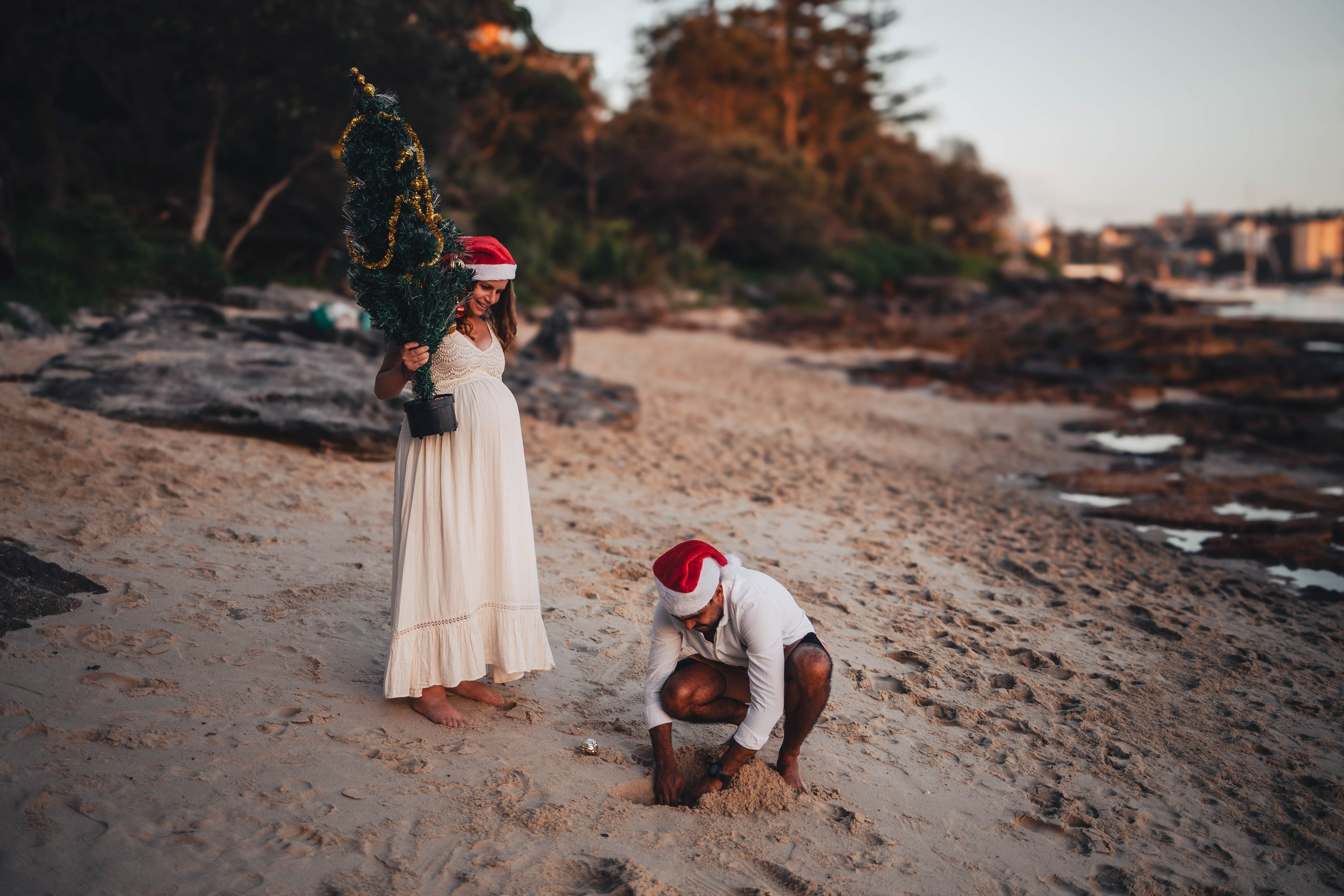 Heather + Tulio + Pregnant + Christmas. True Story Photography