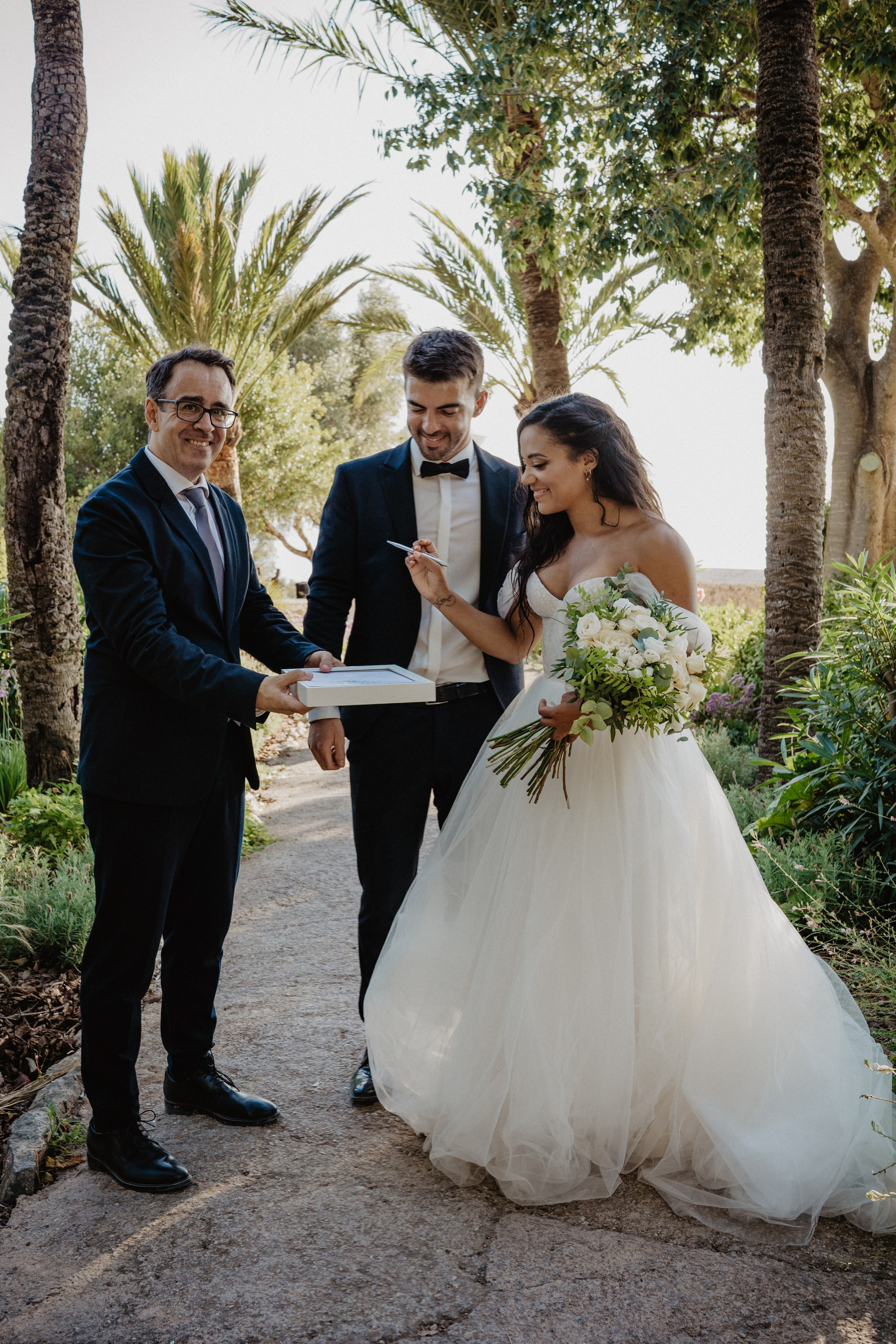 Wedding Ceremony in Son Marroig with Floriane et Timothee. Wedding Celebrant in Mallorca Iban Collin