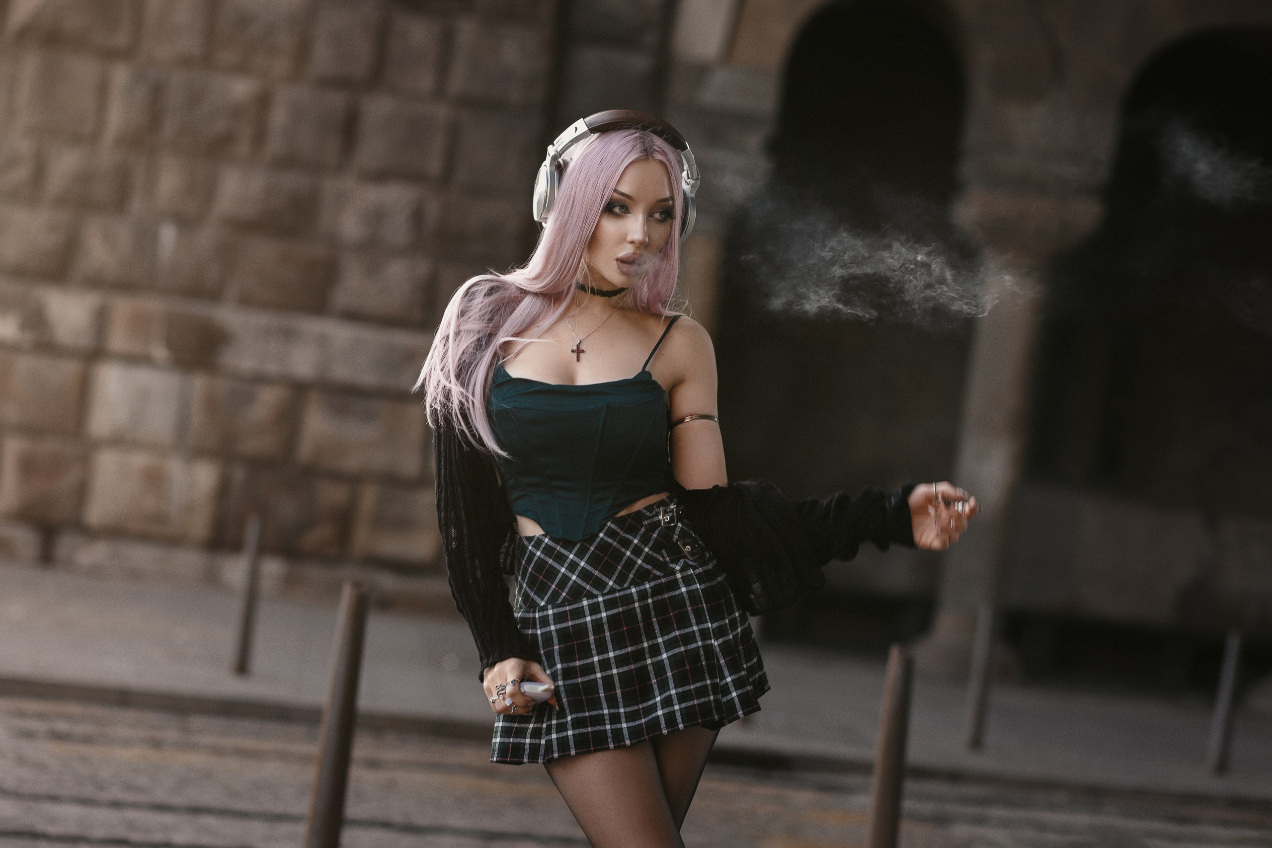 Creative outdoor portrait in Belgrade with natural light. Artistic portrait session in Belgrade location. Outdoor photoshoot in Serbia with soft evening light. Fantasy Fashion portrait in Belgrade