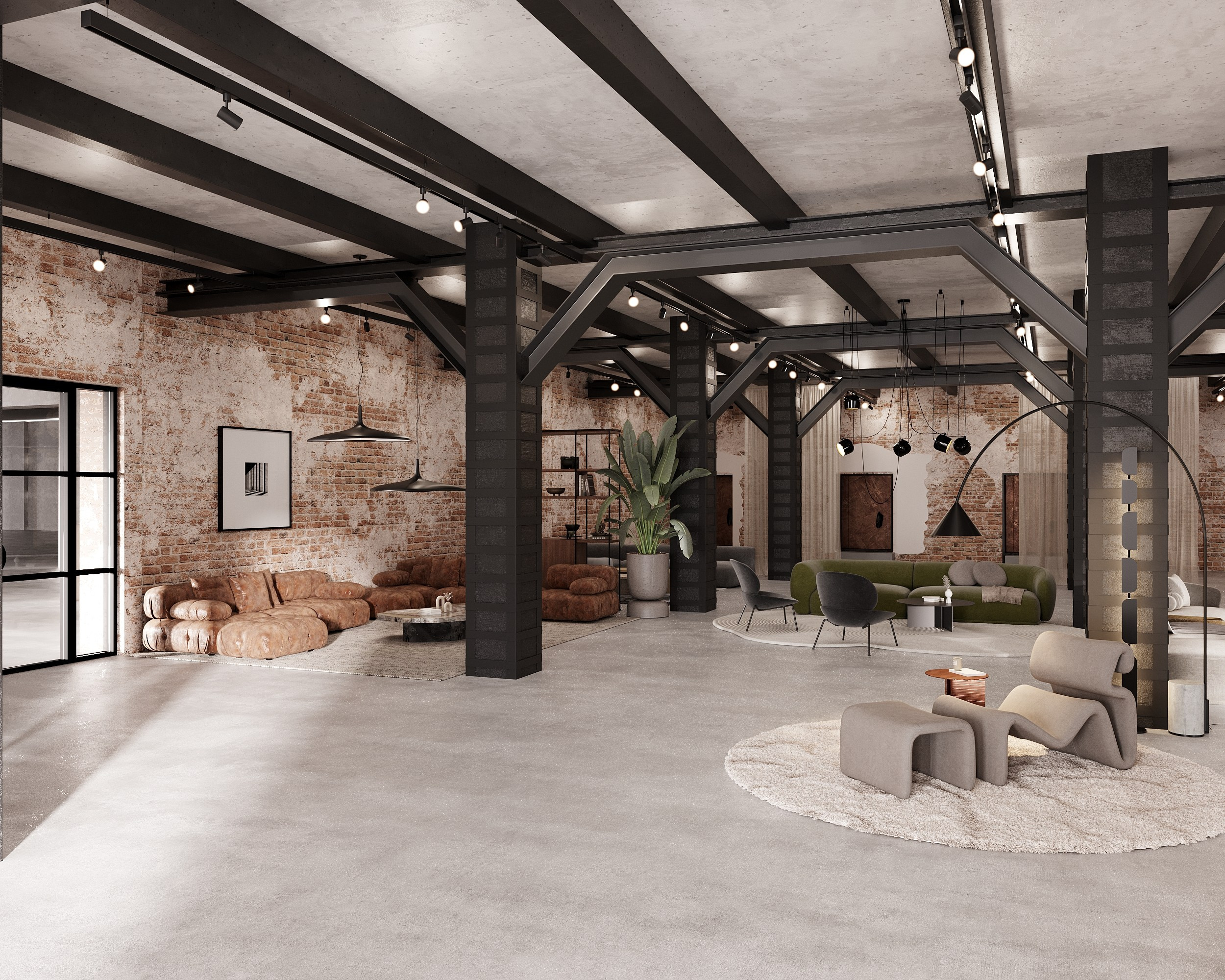 Drobės Fabrikas — open-space furniture store. Simple Archs — high quality visualizations for your interior projects