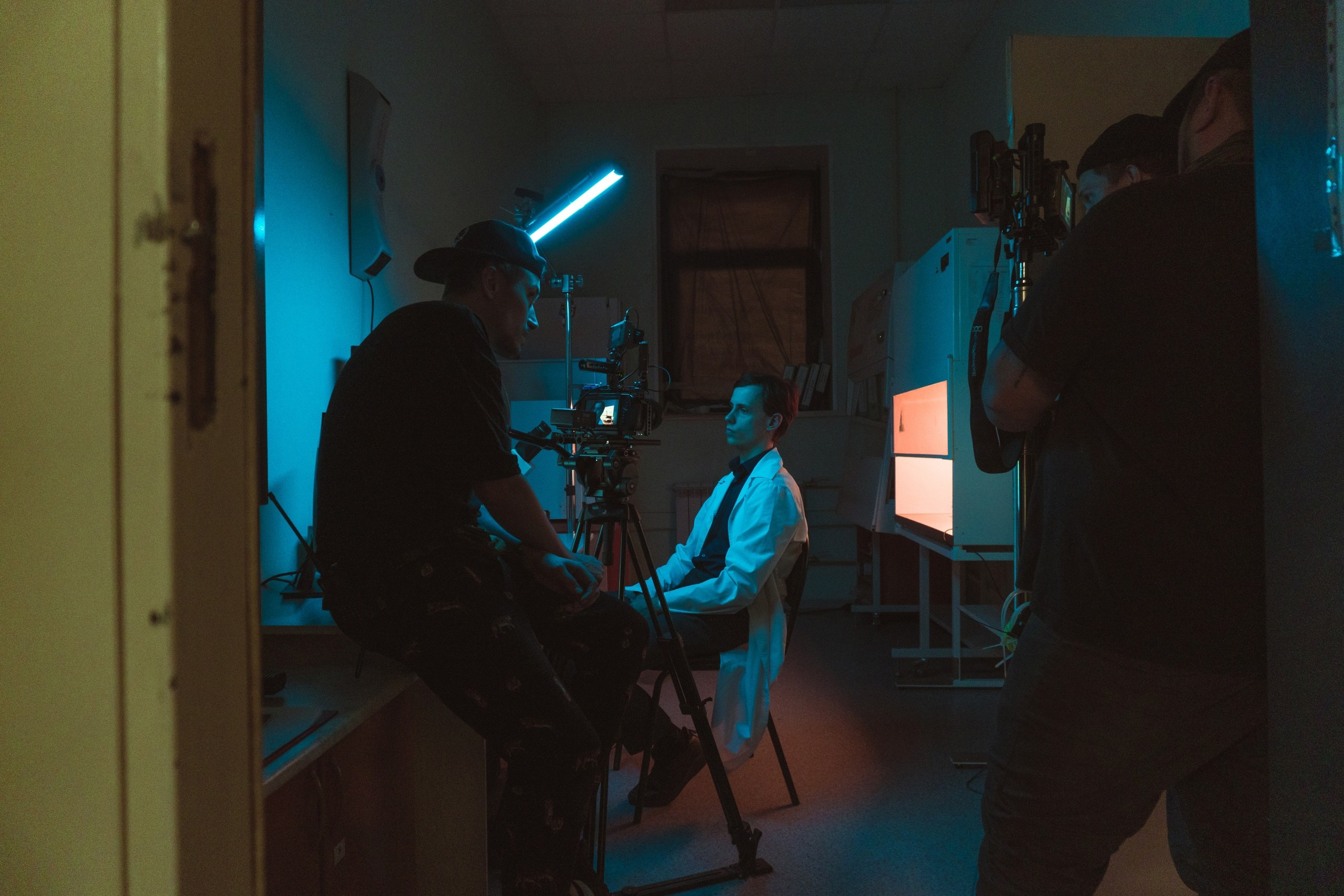 Backstage of the shooting of a advertising video