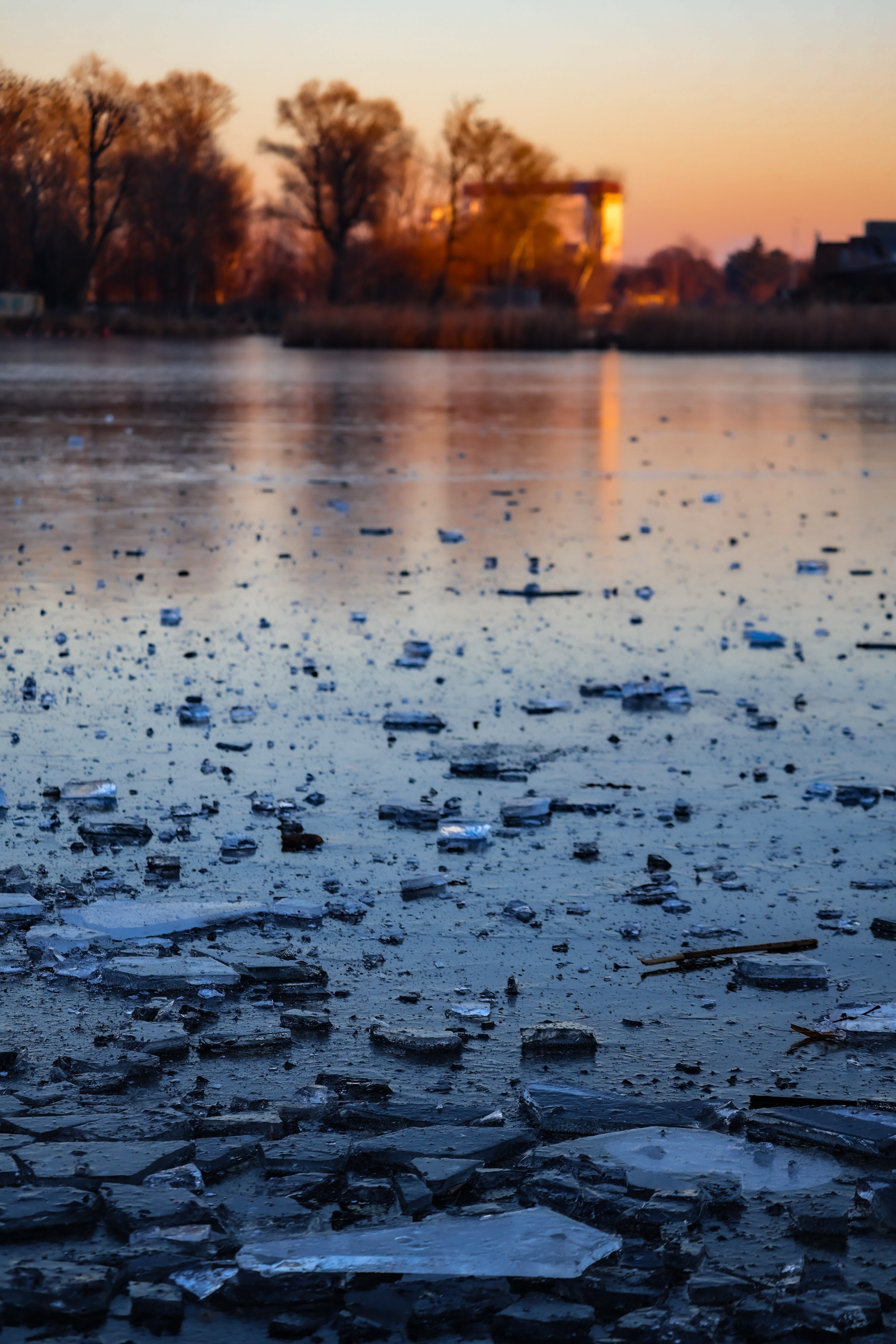 Ice blocks in blue