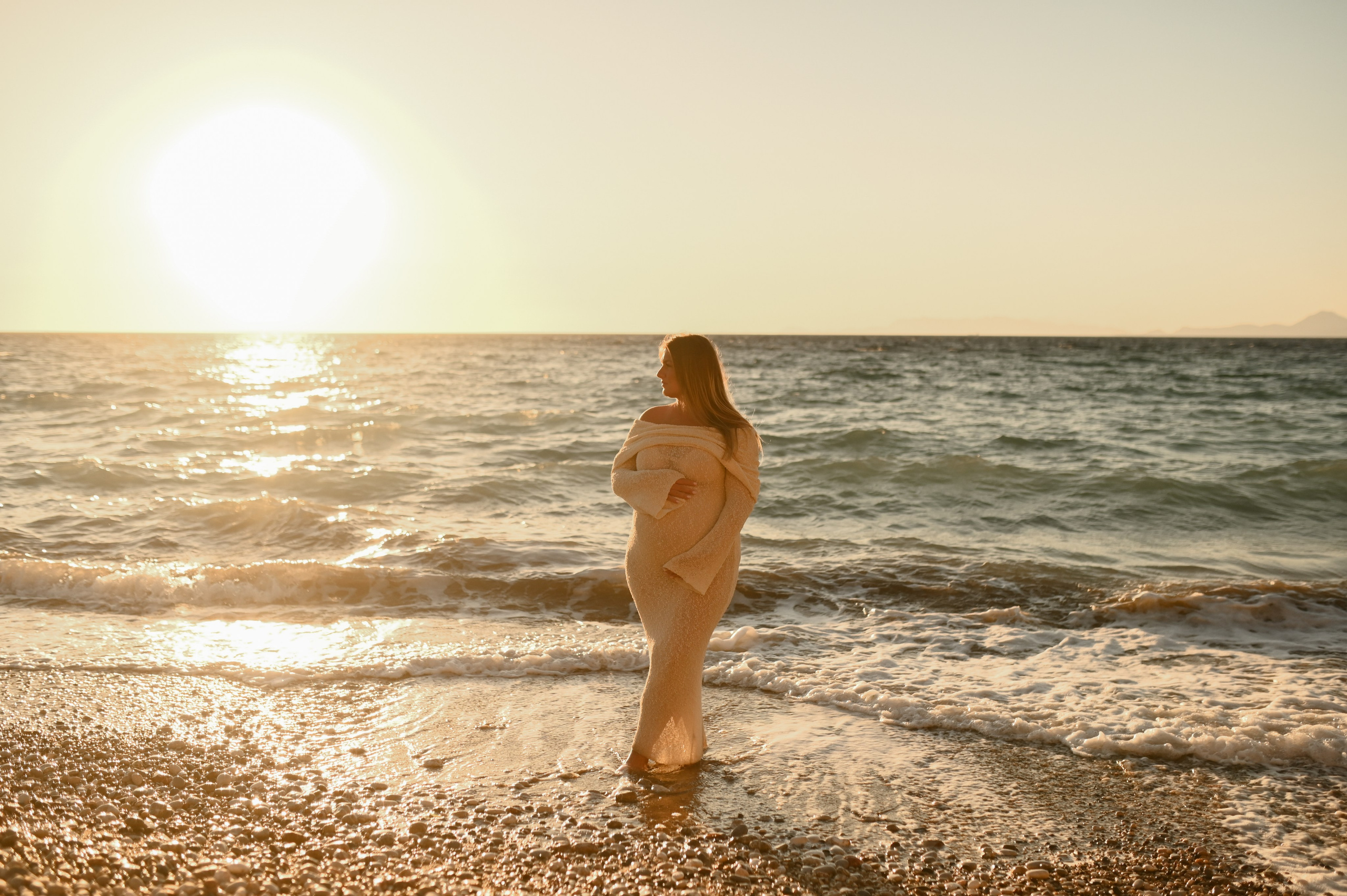 Romantic Beach Photoshoot in Rhodes — Couples & Maternity Photography at Sunset. Photographer in Rhodes Island
