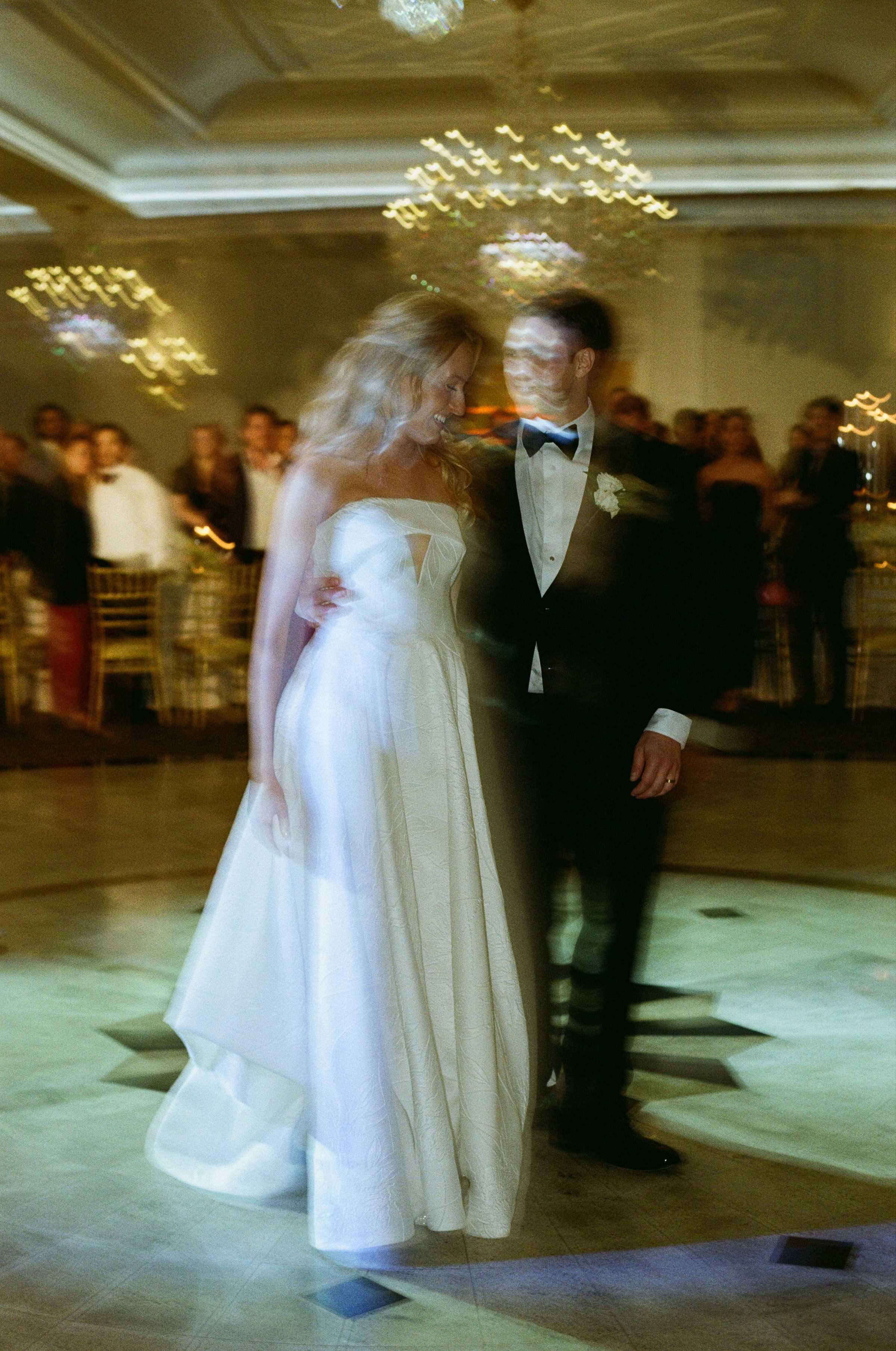 Emily and Michael sharing a dance during their wedding reception
