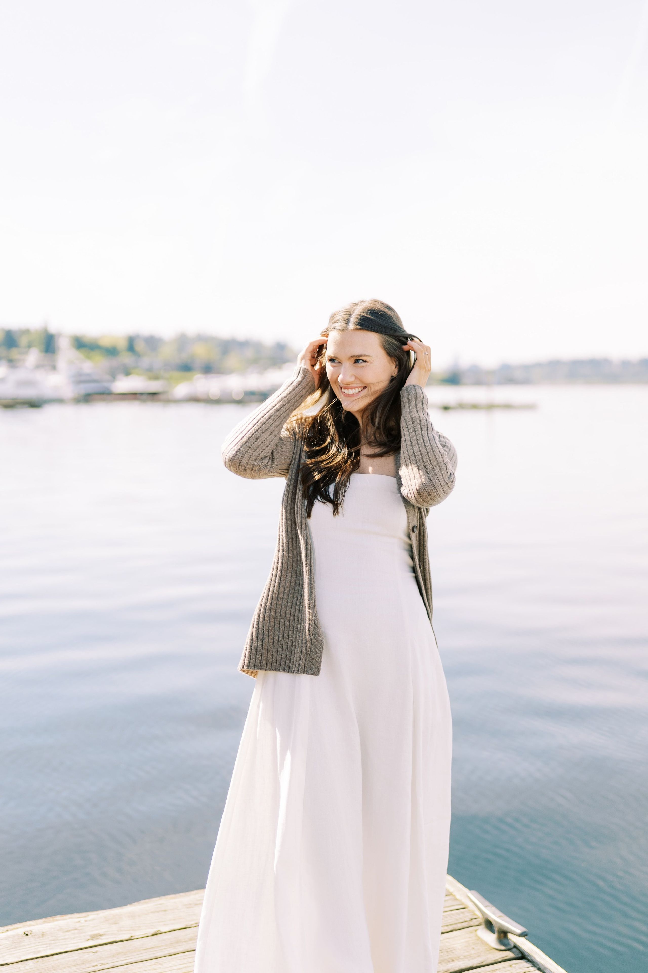 Engagement photo shoot Jake & Caroline / May 2024. Marina Park|Kirkland, WA. EVAN ARISTOV WEDDING PHOTOGRAPHY — Seattle Wedding Photographer