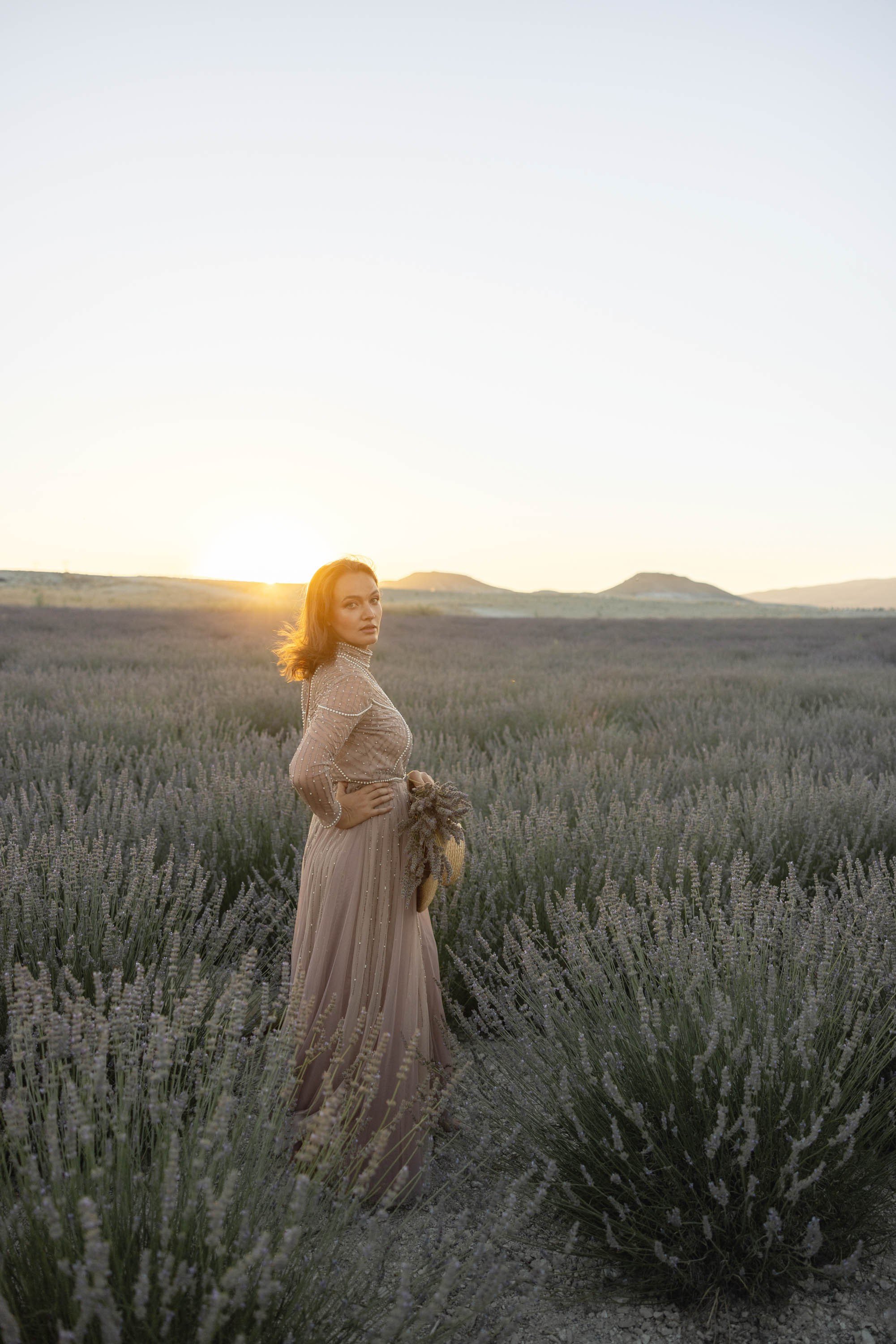 Photo session in lavender field. Julia Ganch I Fashion Wedding Photography I Cappadocia Turkey
