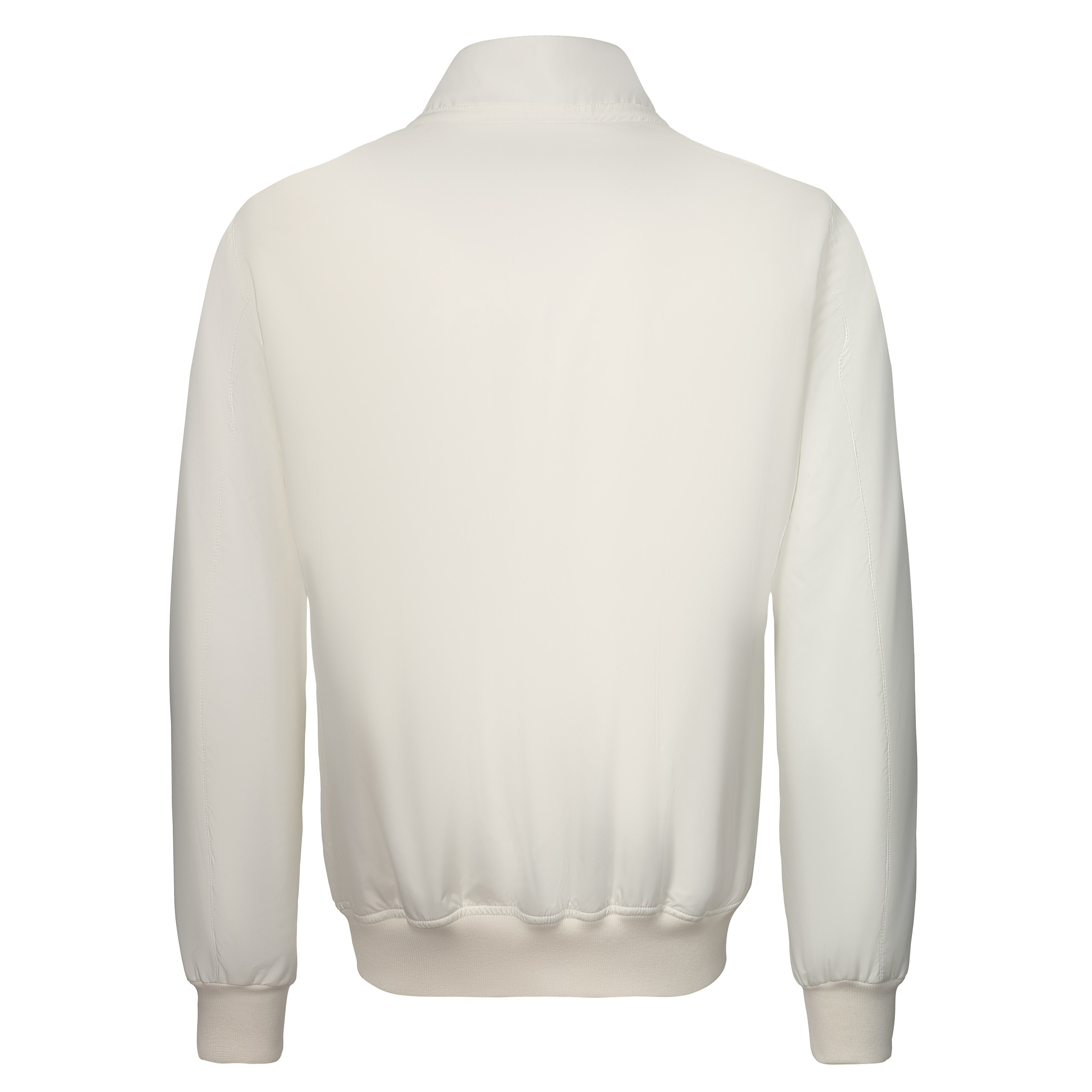 Unsichtbare Mannequin-Fotografie – Rückansicht der gepolsterten Blousonjacke in Weiß