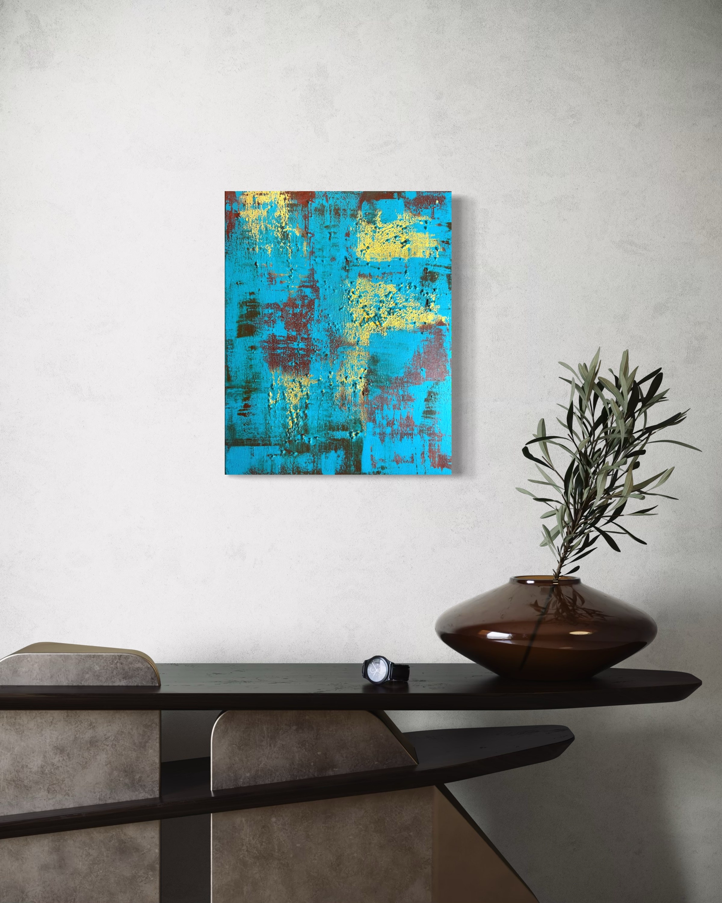 Golden Echoes – Abstrakte Acrylmalerei | Manuela Eschbaum