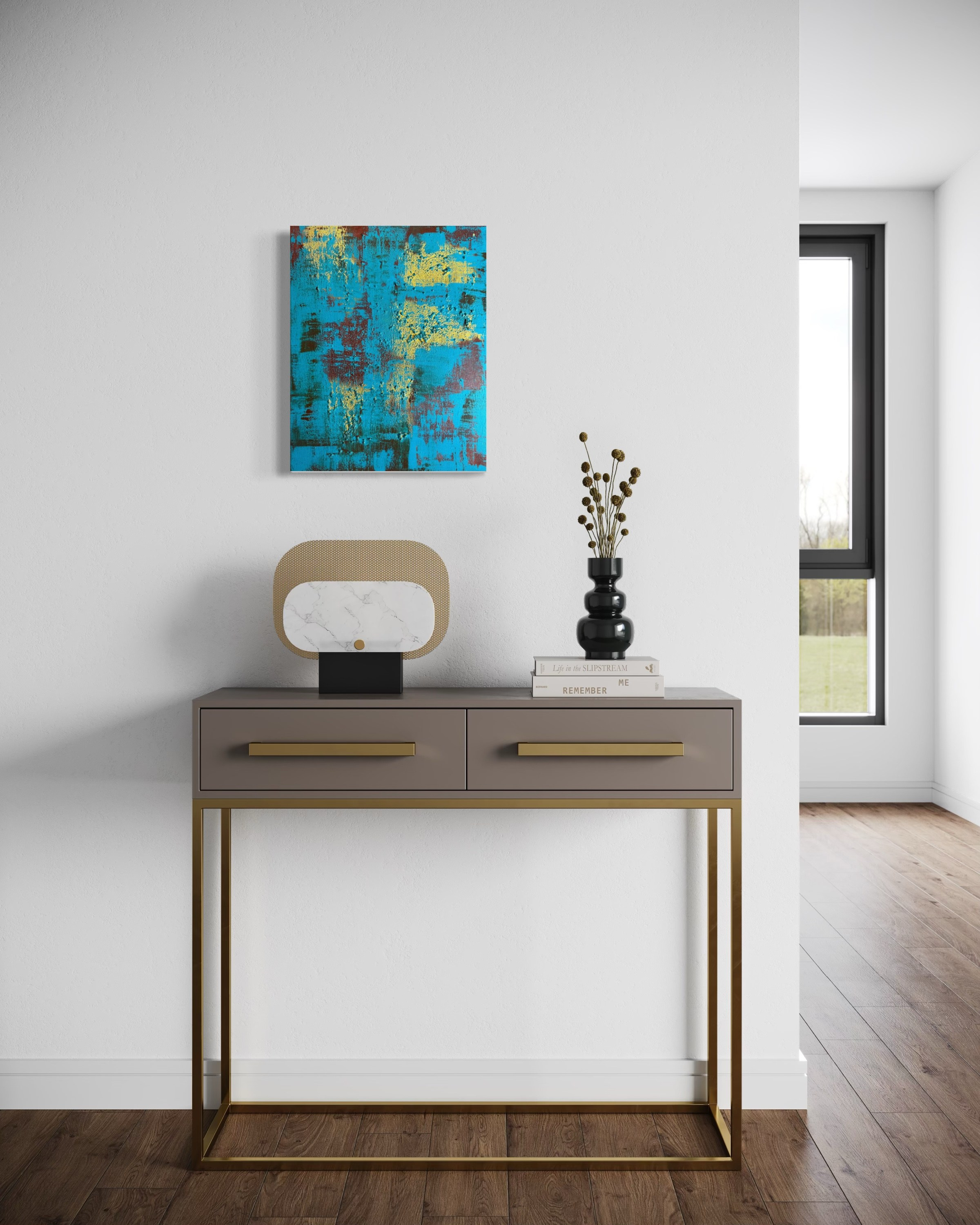 Golden Echoes – Abstrakte Acrylmalerei | Manuela Eschbaum