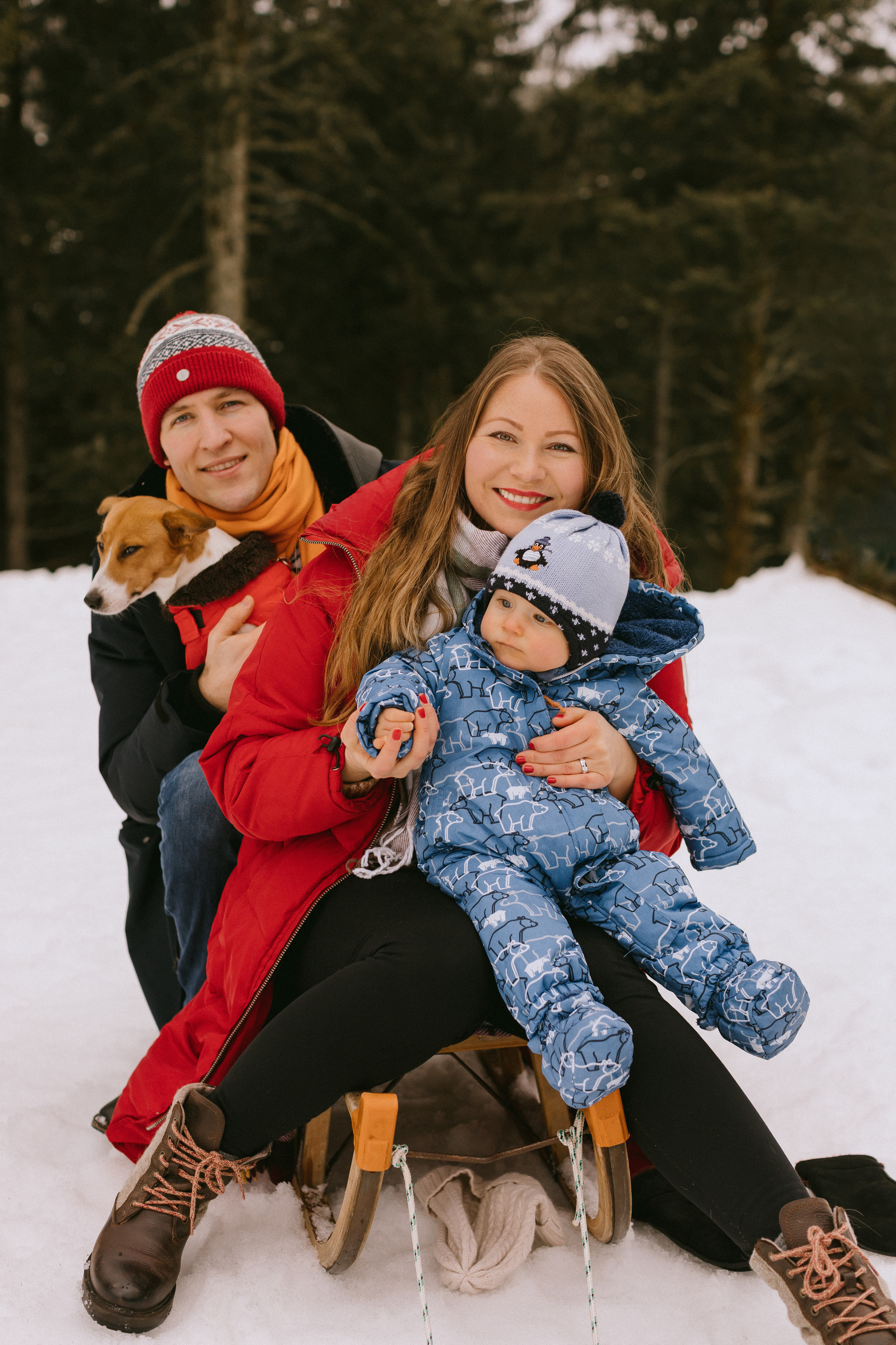 Семейная фотосессия в зимнем лесу. Фотограф в Германии — Мария Чистякова