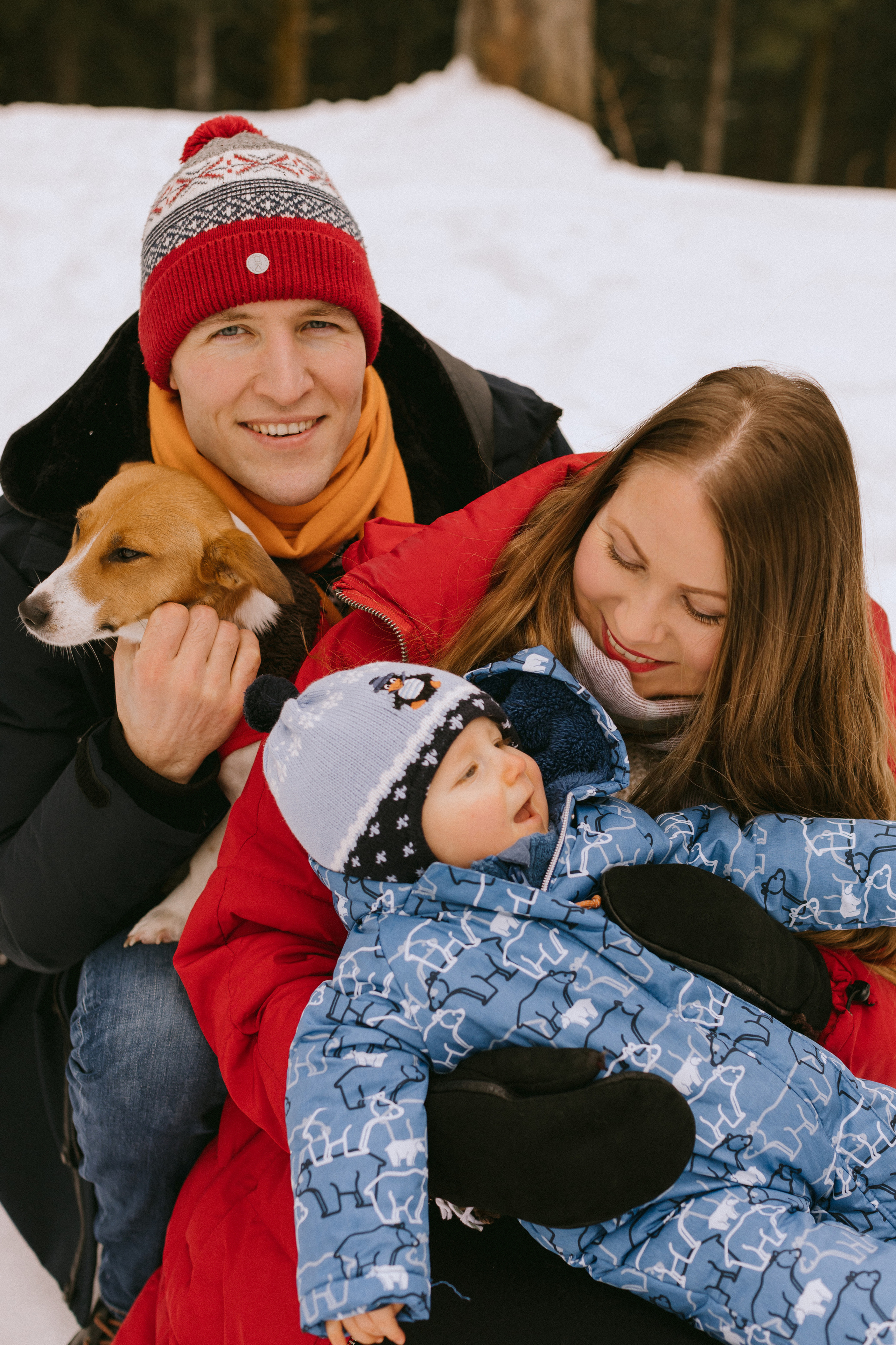Семейная фотосессия в зимнем лесу. Фотограф в Германии — Мария Чистякова