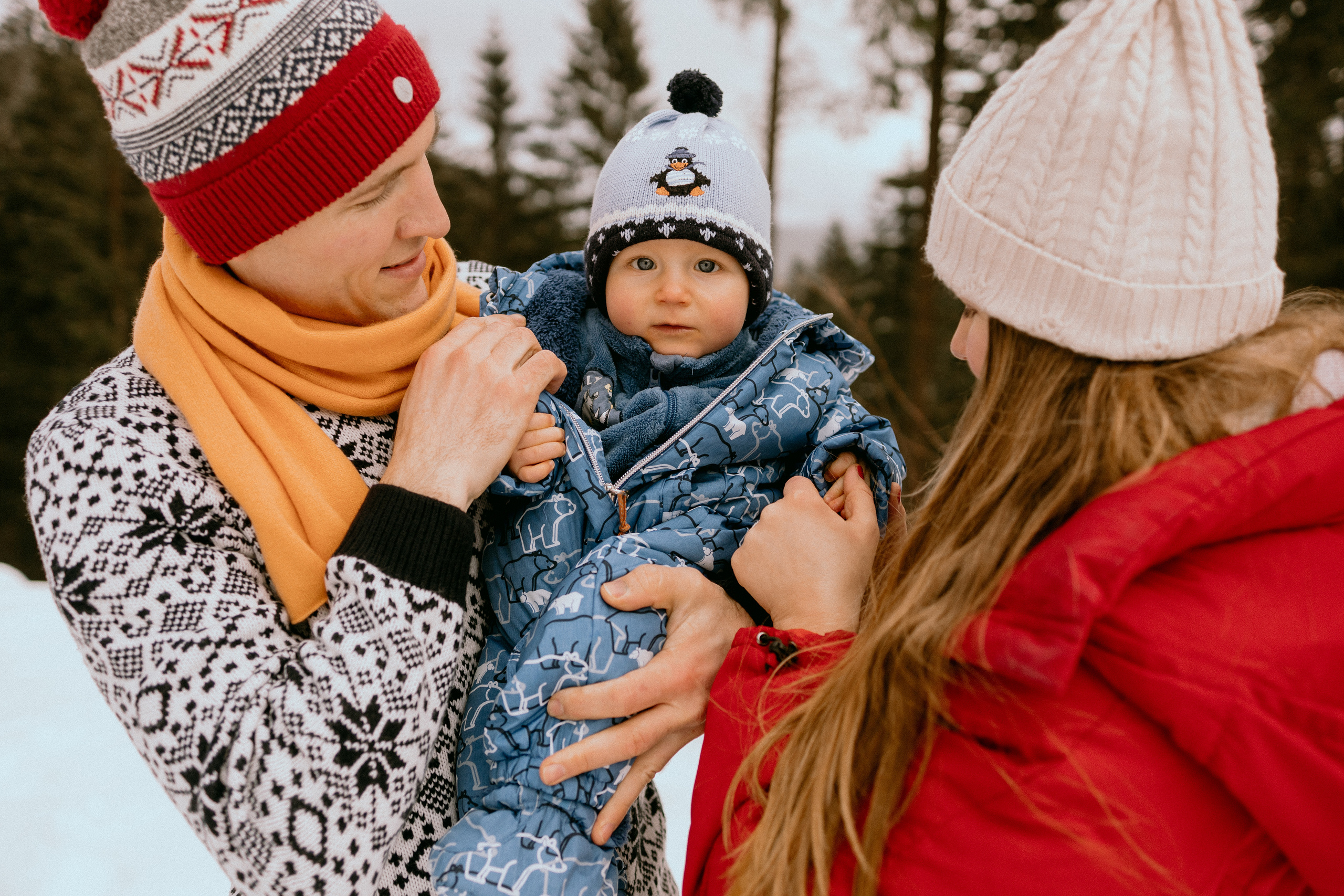 Семейная фотосессия в зимнем лесу. Фотограф в Германии — Мария Чистякова