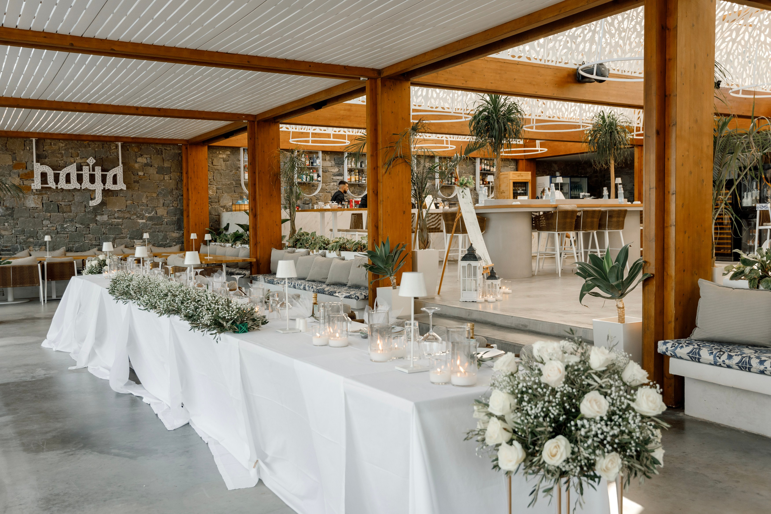 Wedding decoration in a Restaurant Naya, Faliraki Rhodes Greece