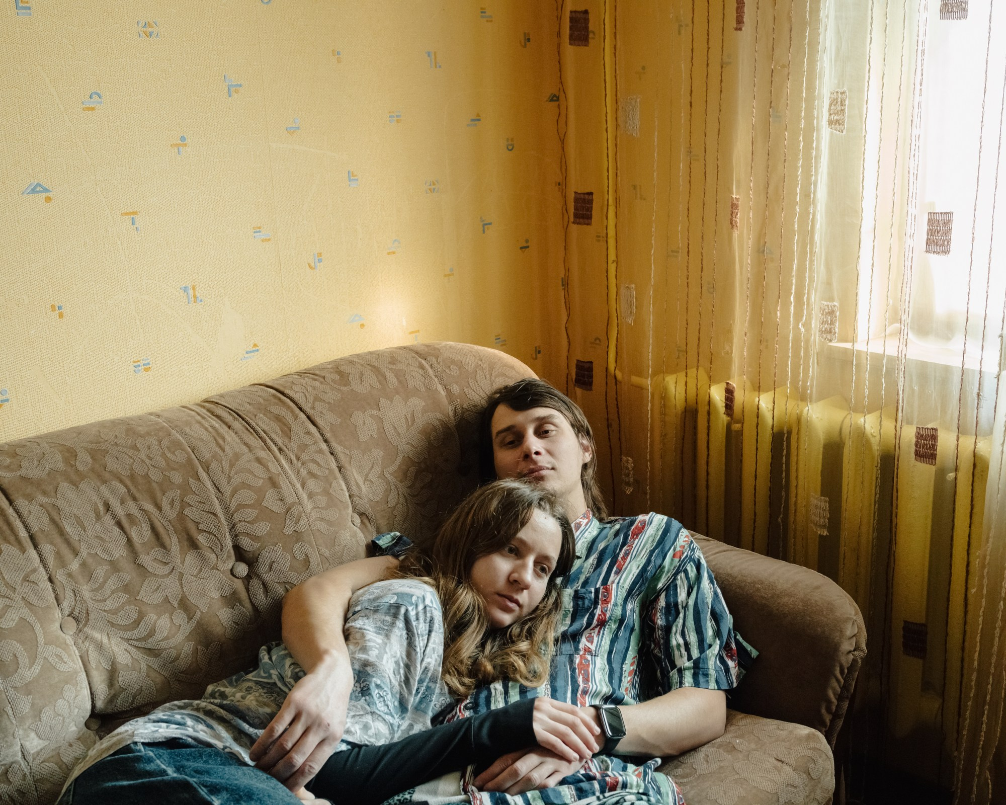 Leon, 29, and his girlfriend Alisa, 20, pose for a portrait at their home in Tiraspol. The couple has been together for about a month and a half. Leon works at a friend’s company in the gas sector, while Alisa is a children’s roller skating coach. Alisa dreams of moving to Russia, but Leon prefers to stay in Moldova.