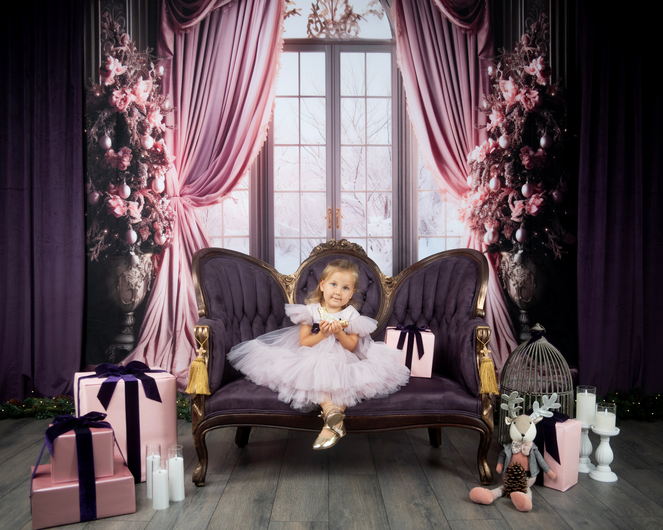 Purple Christmas MINIS. Portrait, kids and family photographer in Wesley Chapel Alina Alice Osipova
