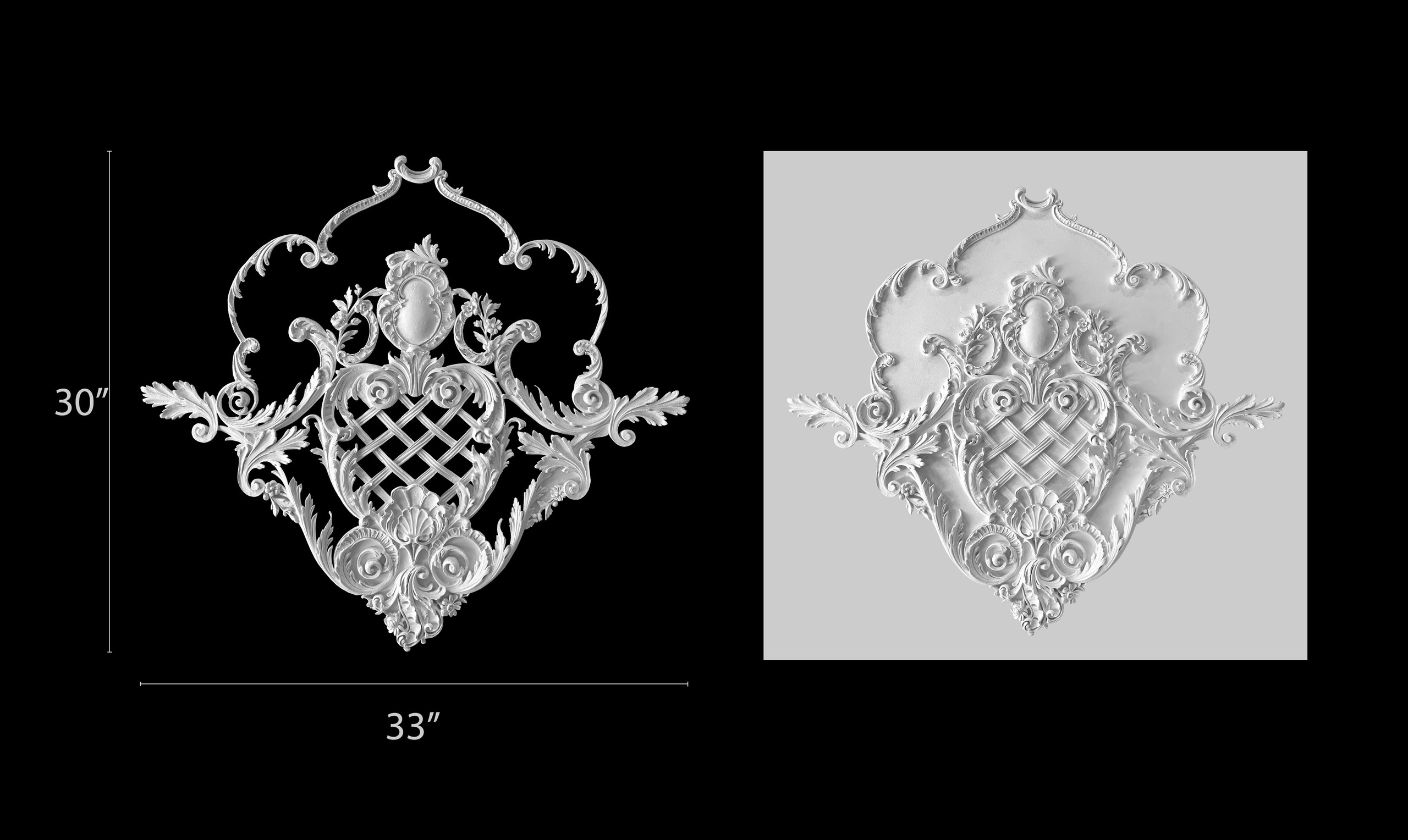 Cartouche Centerpiece. Plaster molding