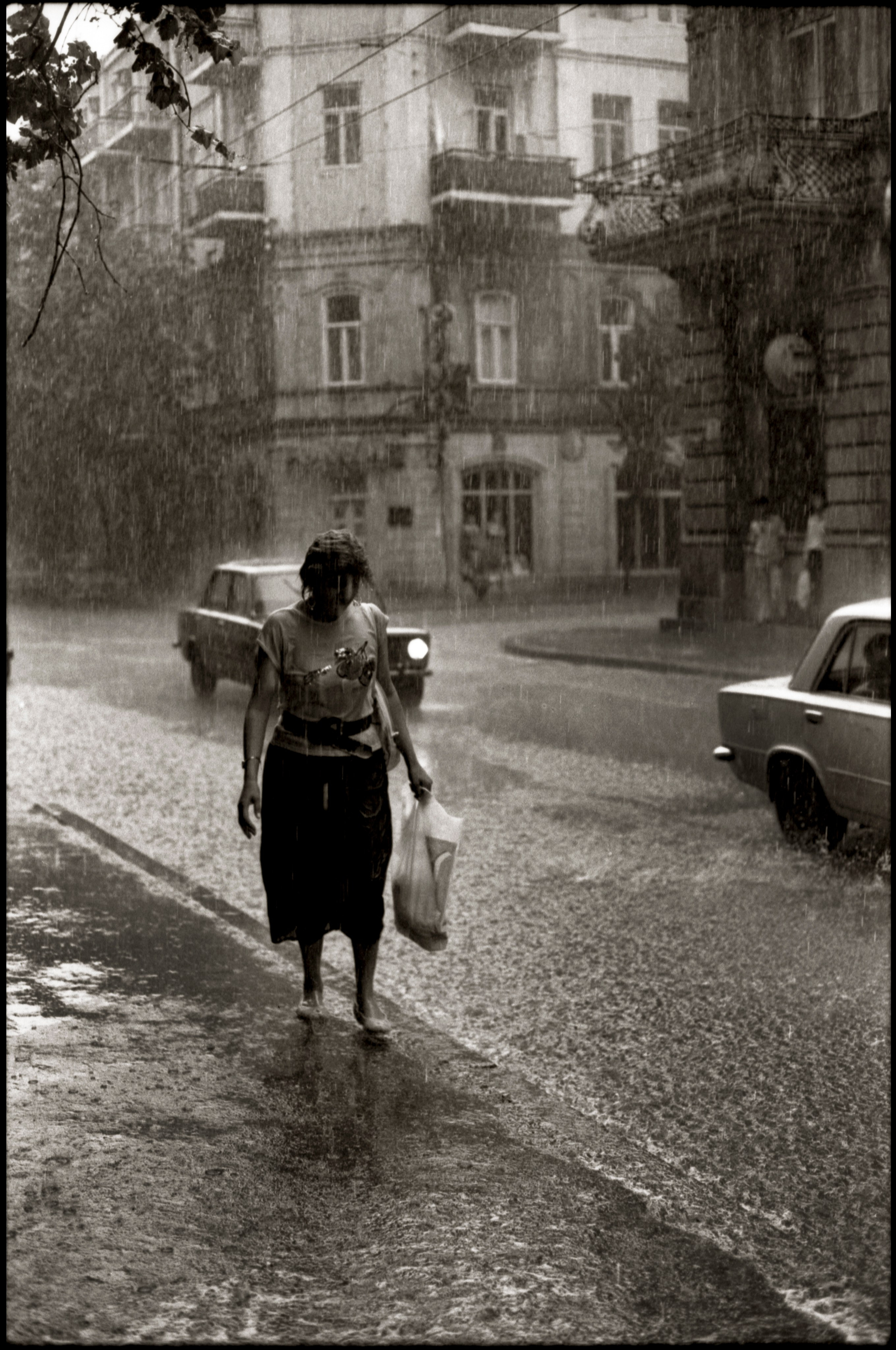 Heavy rain.  Baku, 1988