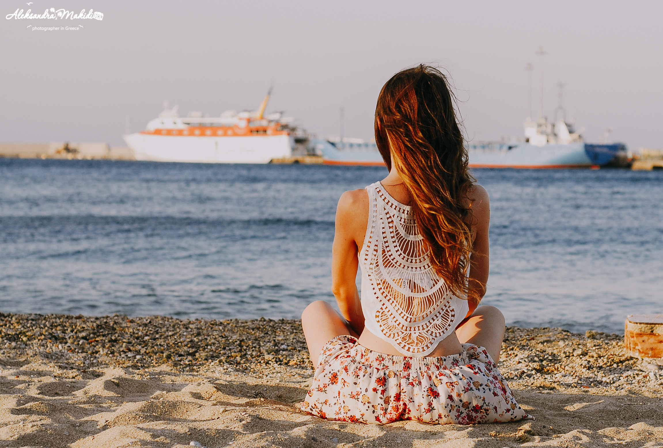 My beautiful girl. Photographer at Santorini