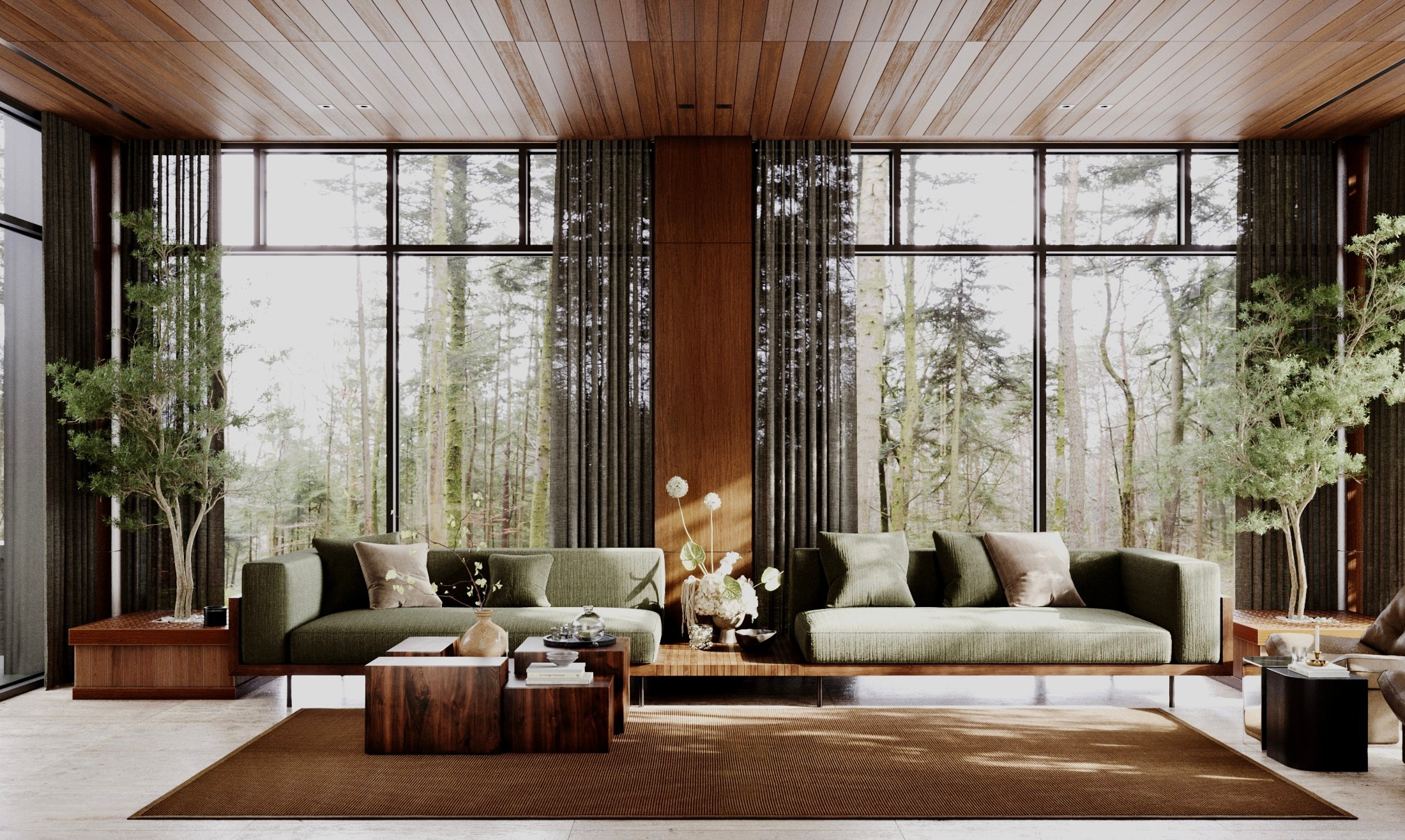 House Okhtinsky Park | Terrace. Interior and object 3D visualization