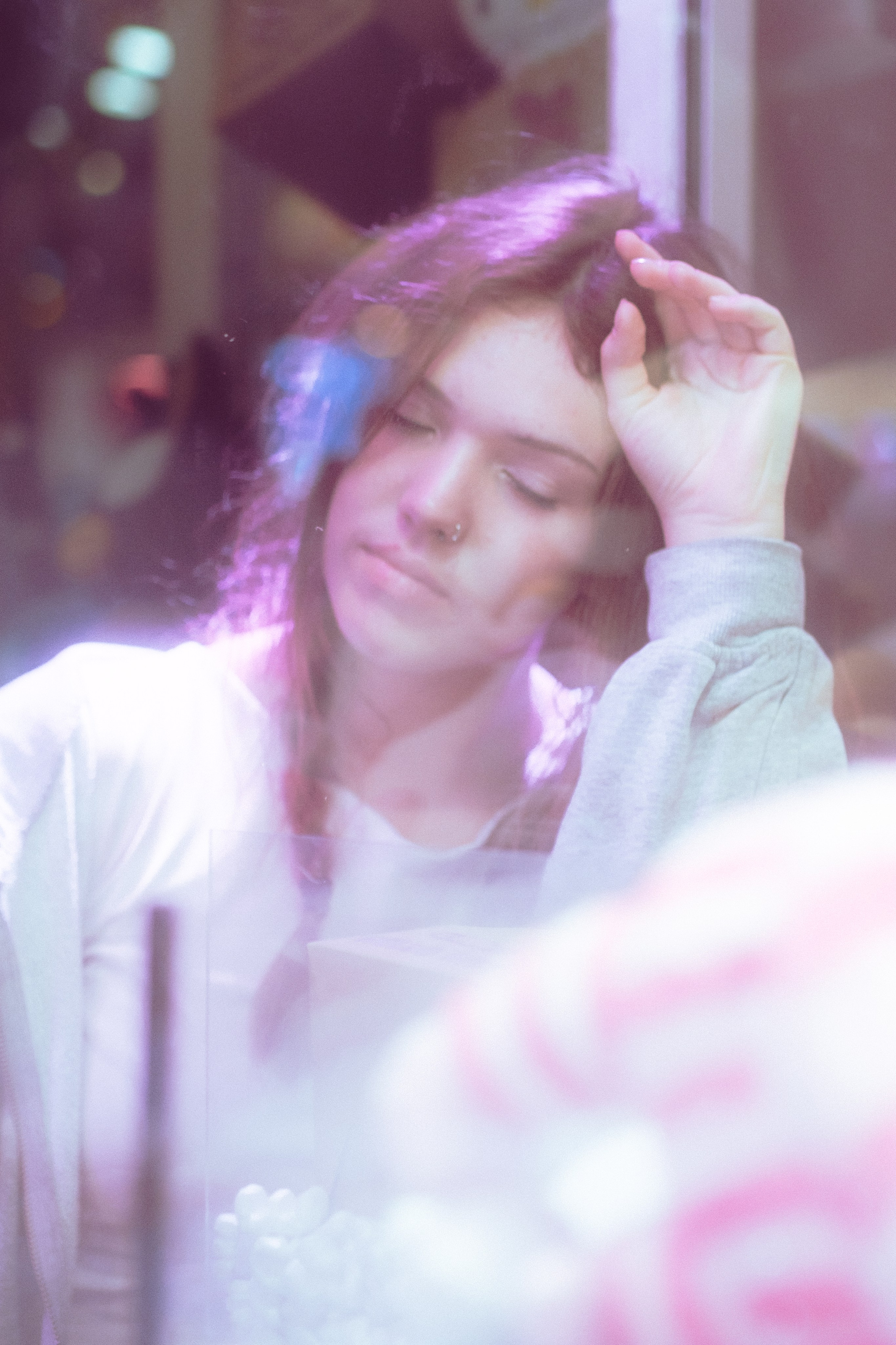 Alexandra at the Arcade | Neon Portrait Photography