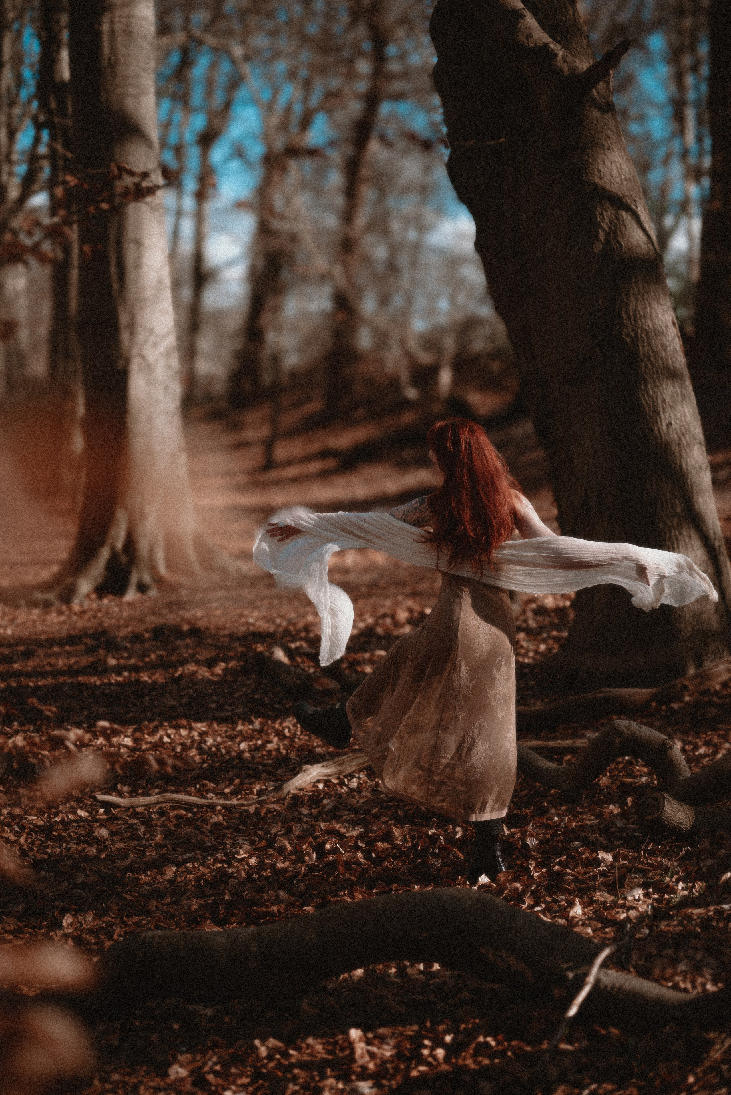Self-portraits in the autumn forest in The Hague, Netherlands. Moth & Moss Photography