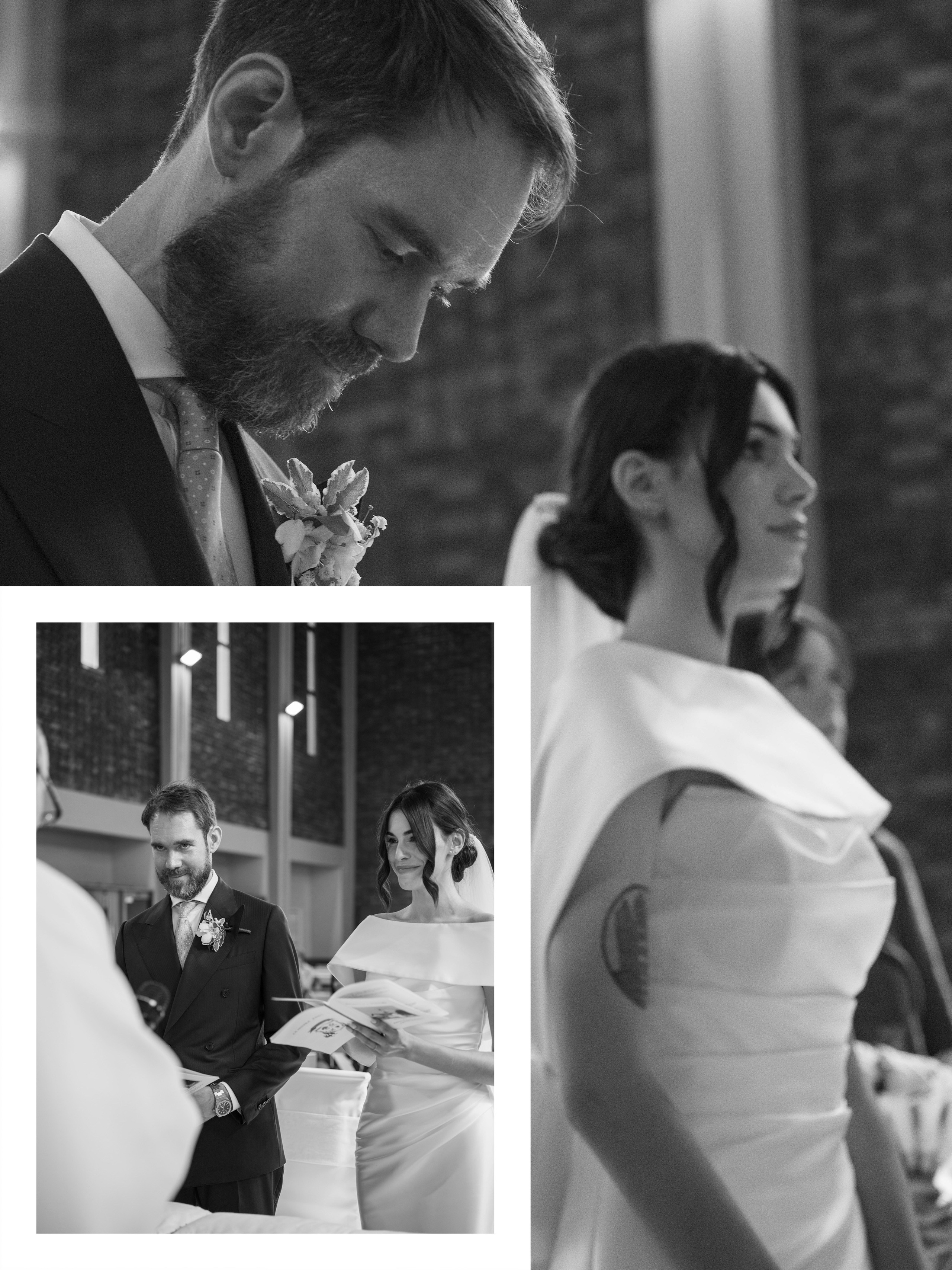 Davide and Lina during wedding ceremony in Como church