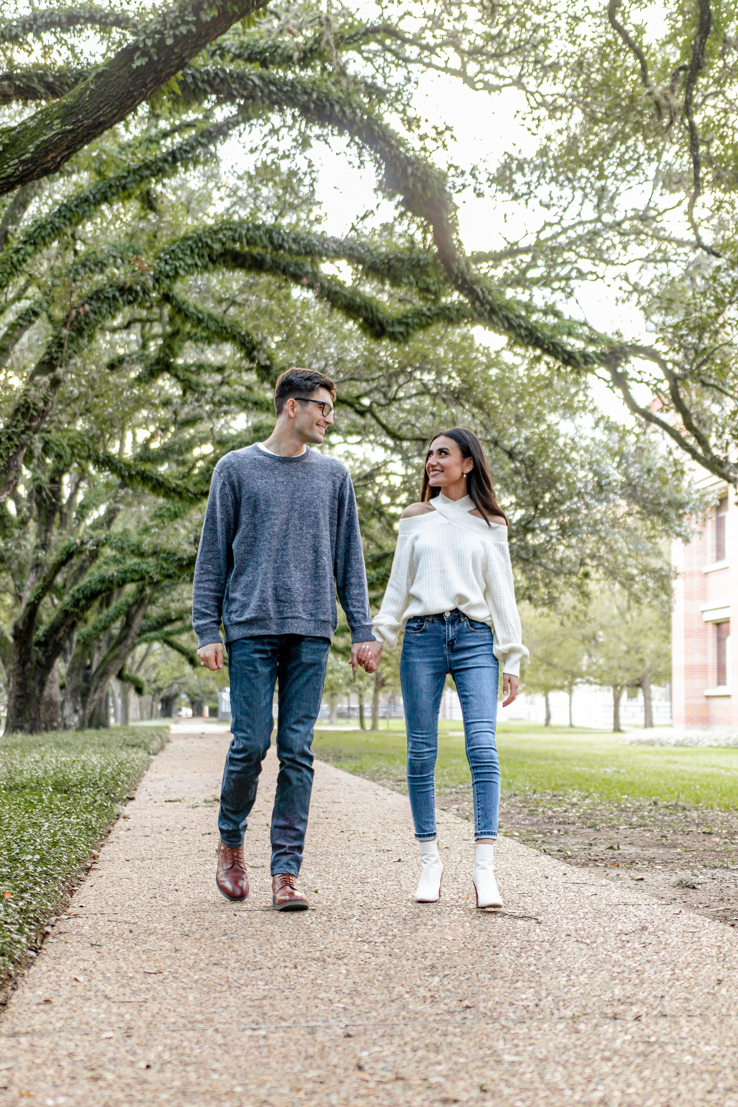 Nikkie and Sebastian's engagement photoshoot at Rice University
