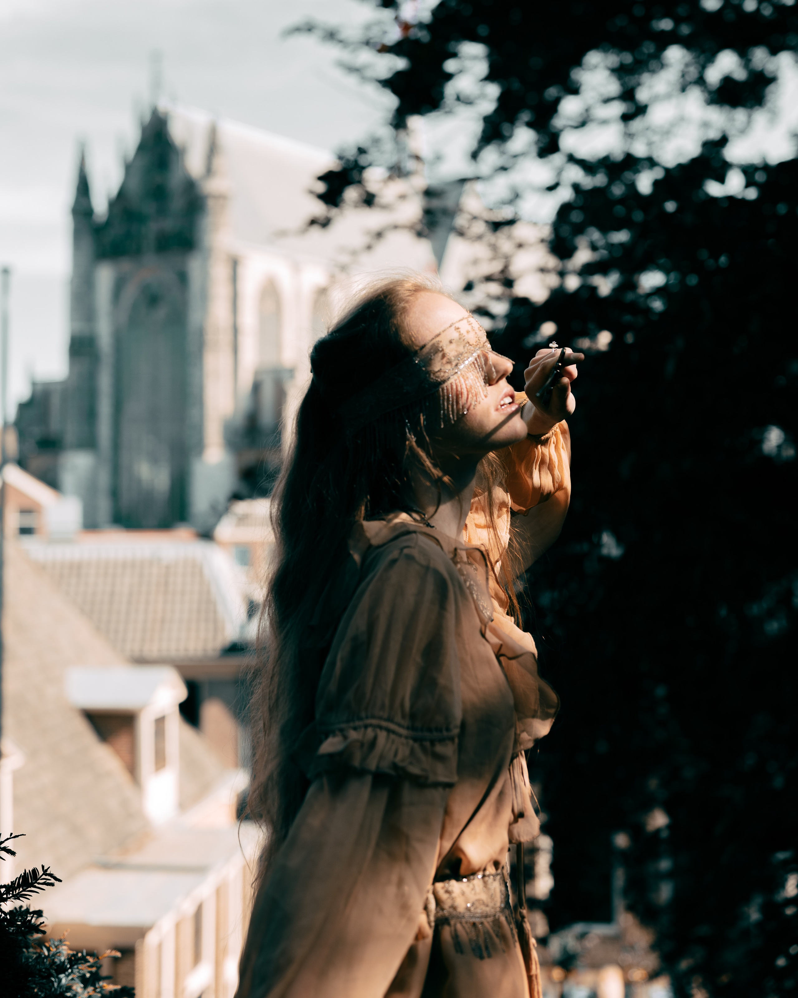 Fantasy Photoshoot in a Medieval Castle in ethereal light. Moth & Moss Photography