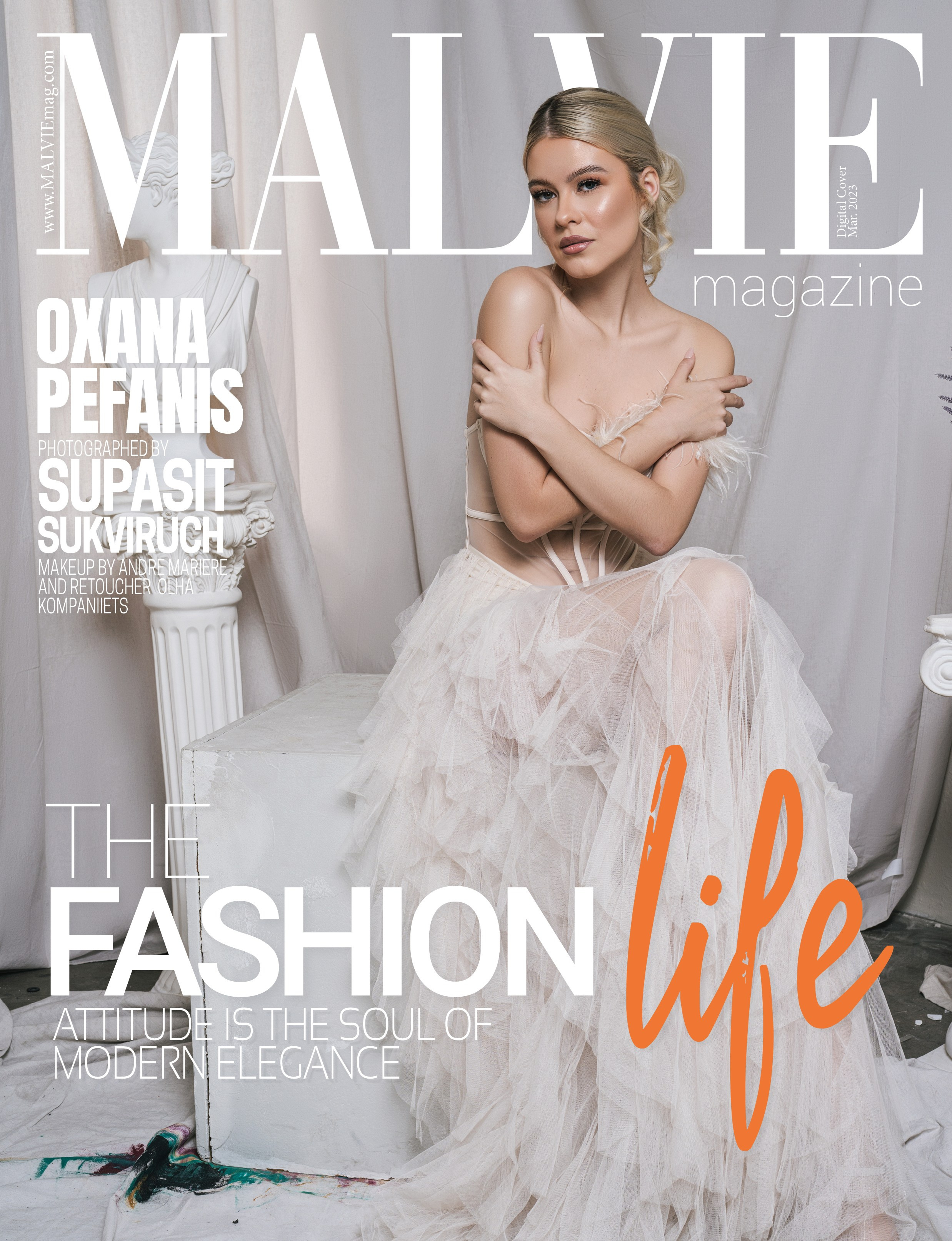 Retouched cover photo featured in MALVIE fashion magazine