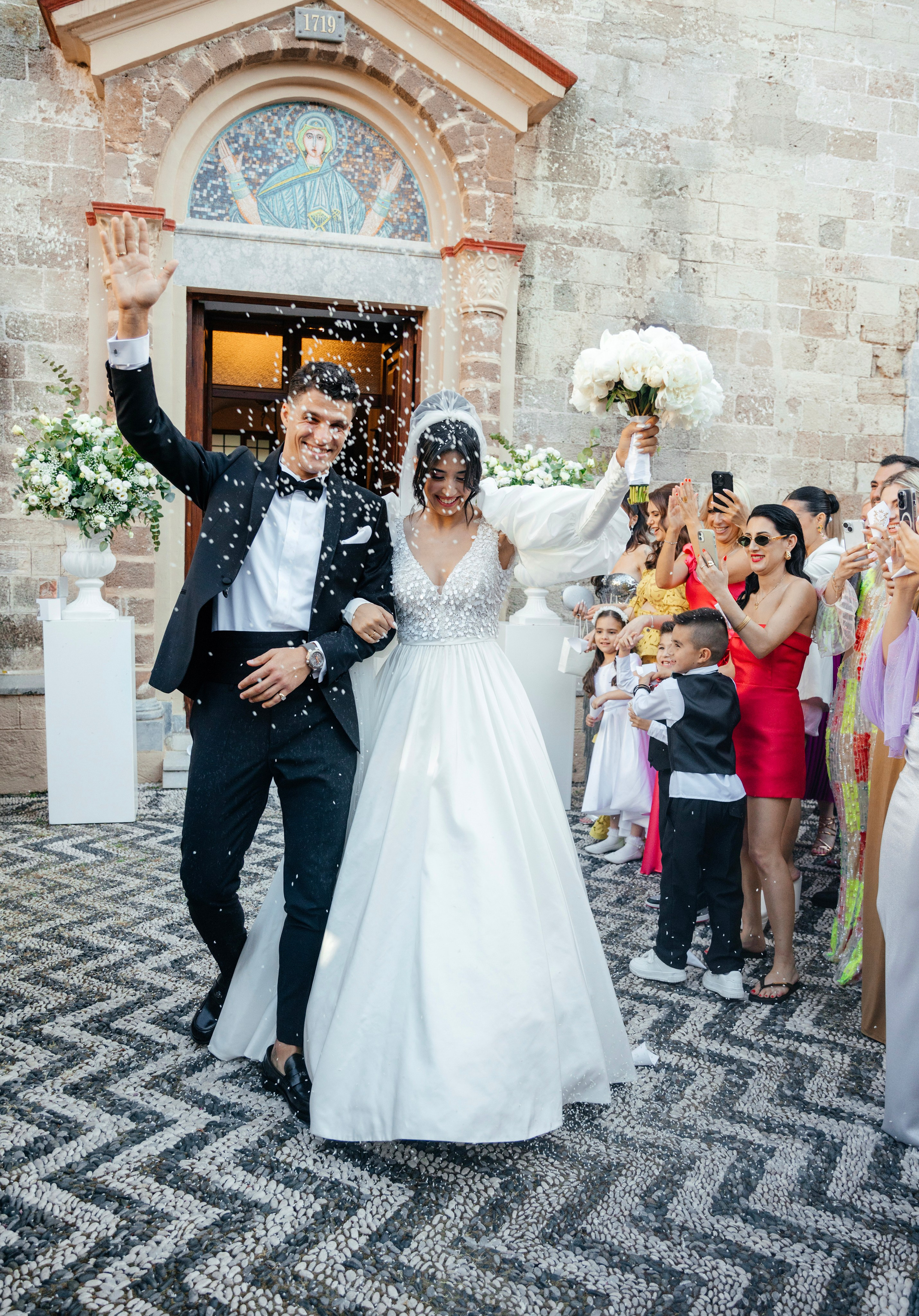 Bride and groom got married and are very happy. Rhodes Greece
