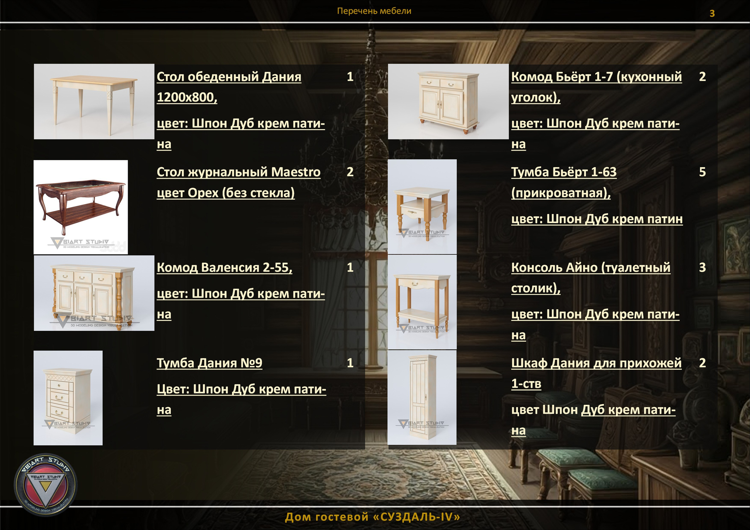 Визуализация гостевого домика «СУЗДАЛЬ-4». Дизайн и визуализация