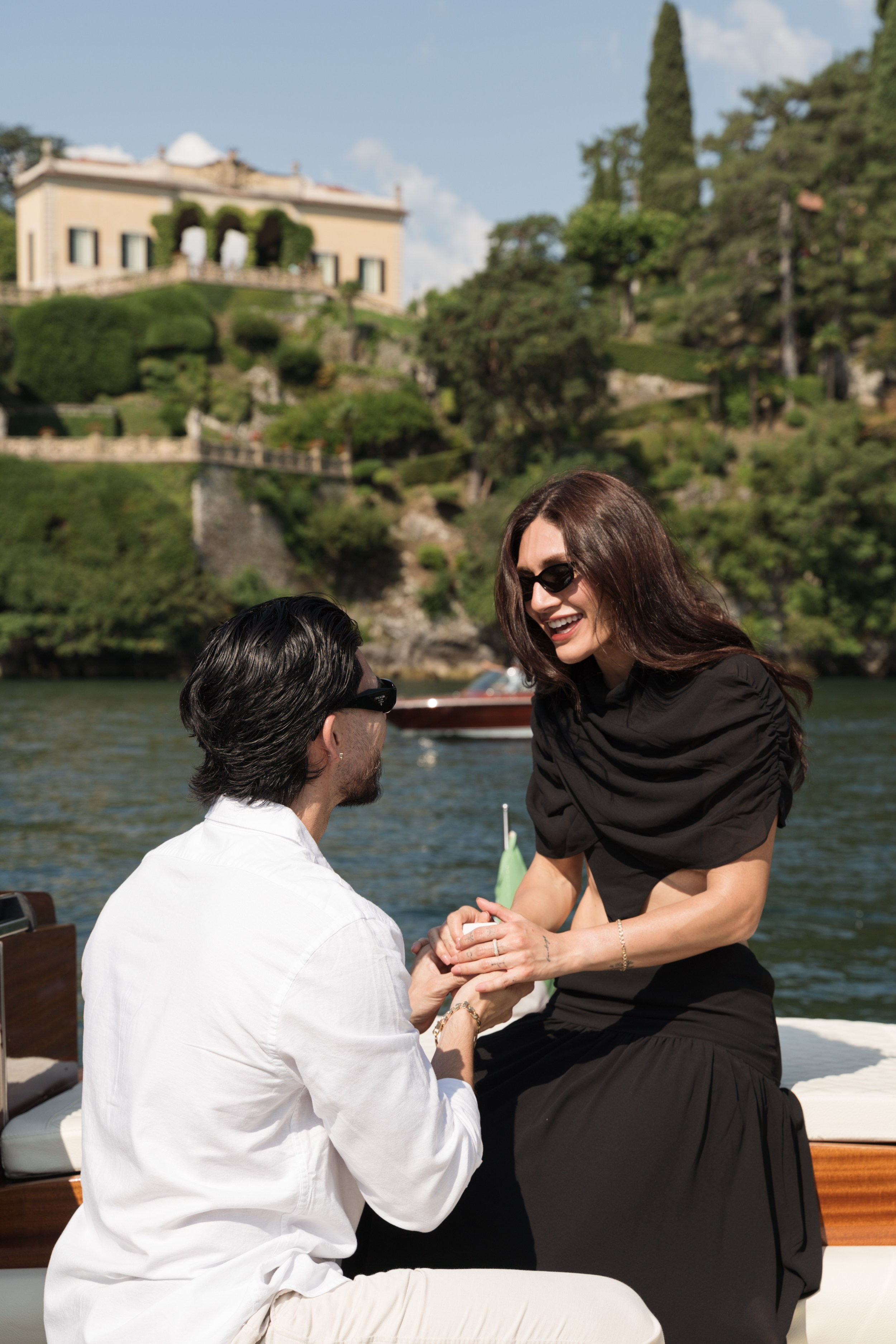 Emotional Boat Proposal in Tremezzo. Lake Como Proposal Photographer | Surprise Proposals & Engagements