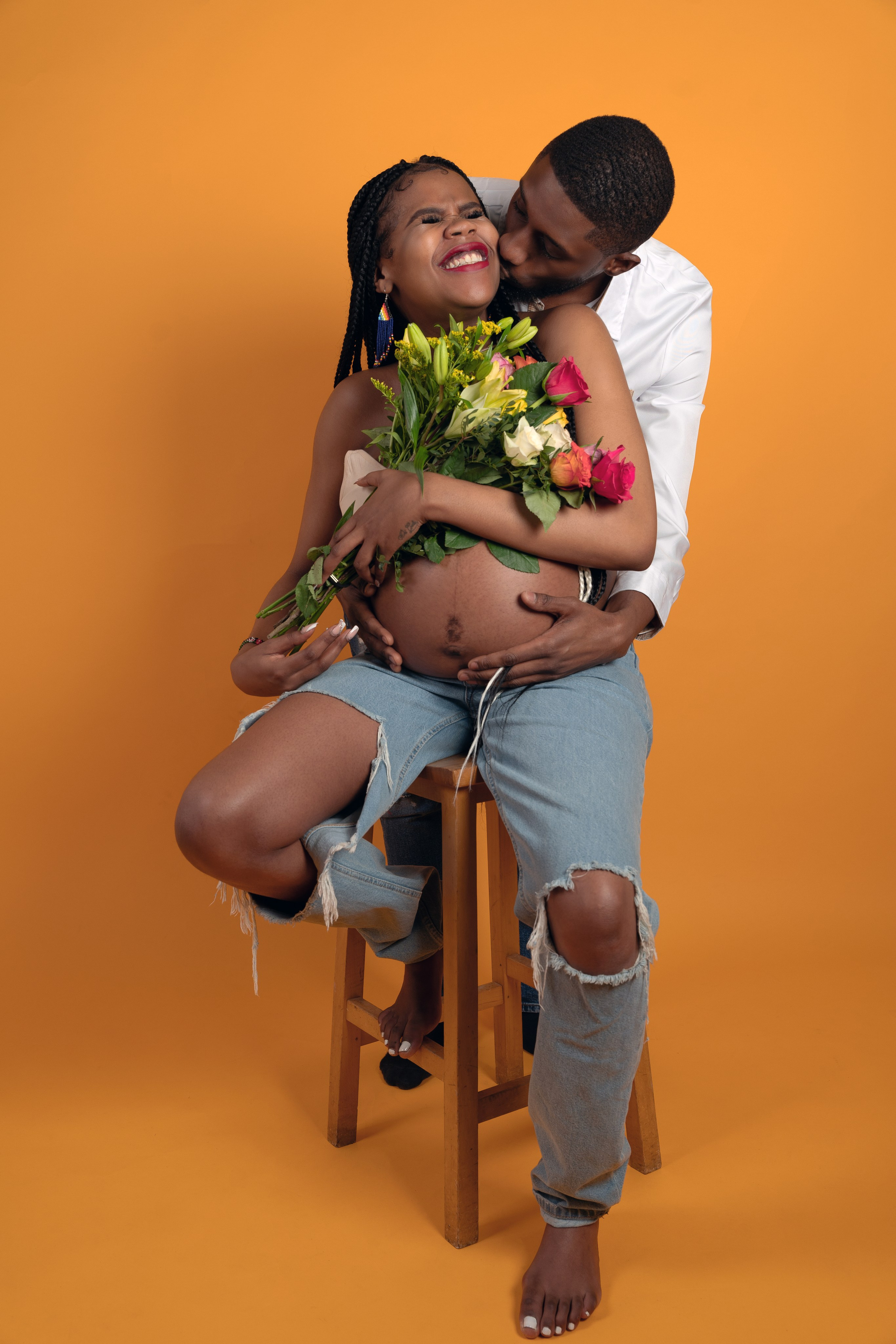 Family Pregnancy photoshoot at studio. Professional Photographer, Videographer in London Dilyana Tankova