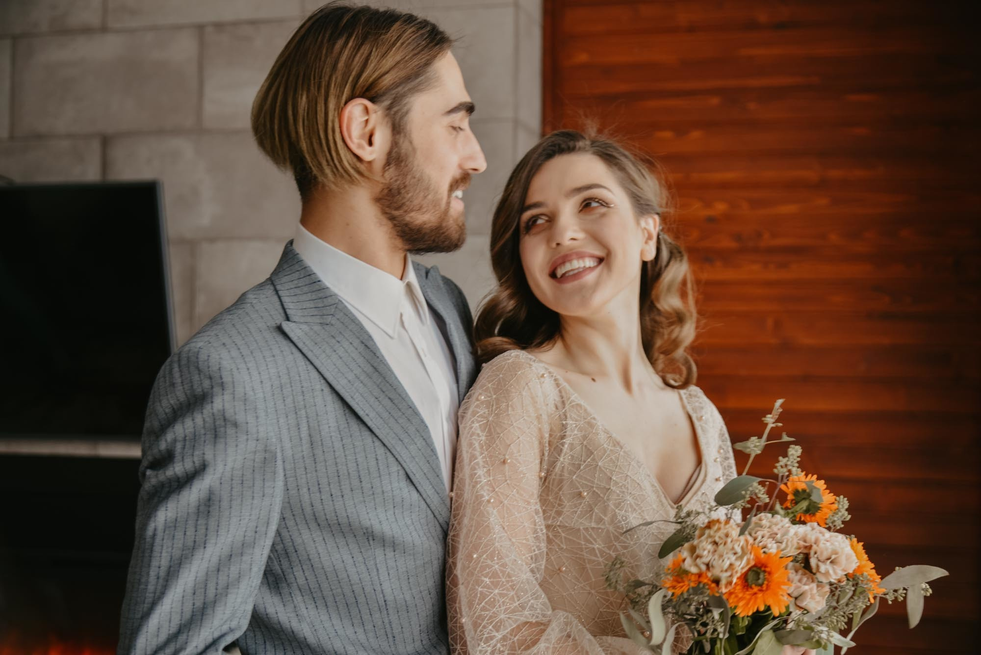 Elopement in Winter Forest. Family Lifestyle Photography