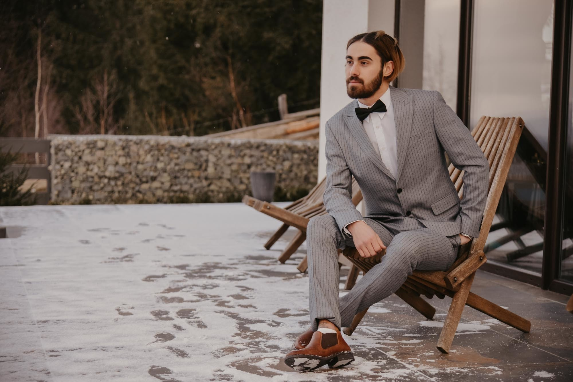 Elopement in Winter Forest. Family Lifestyle Photography