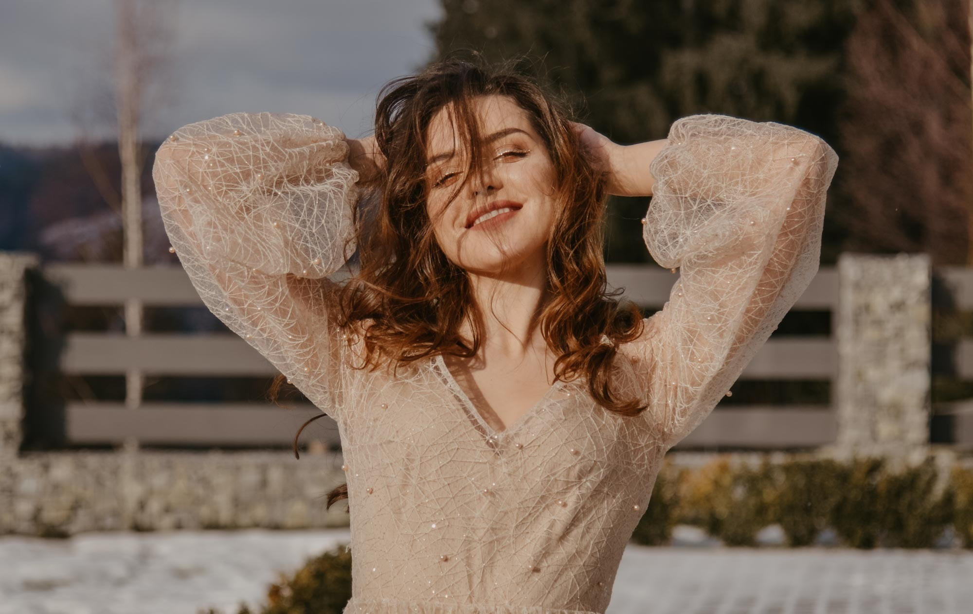 Elopement in Winter Forest. Family Lifestyle Photography