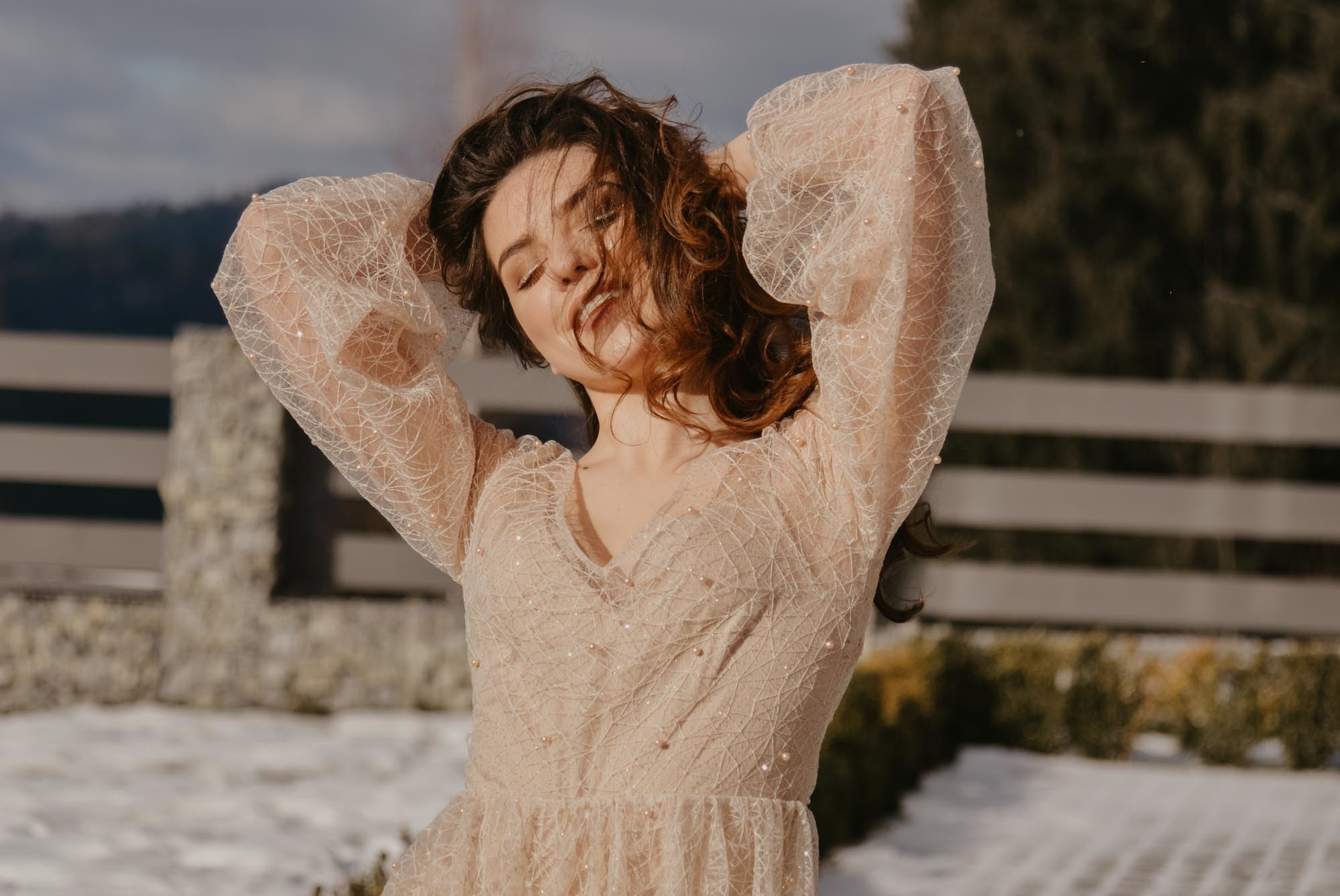 Elopement in Winter Forest. Family Lifestyle Photography