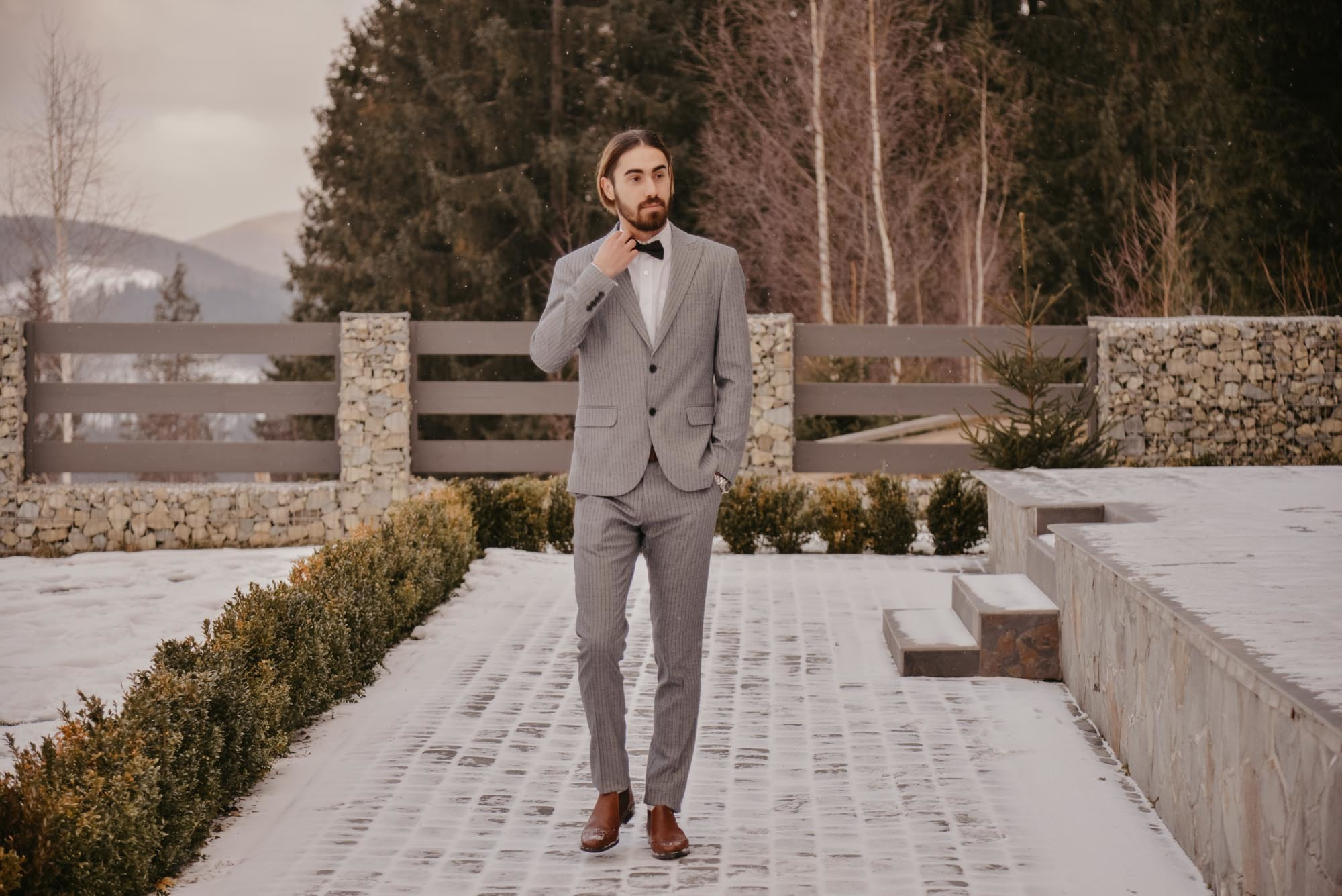 Elopement in Winter Forest. Family Lifestyle Photography