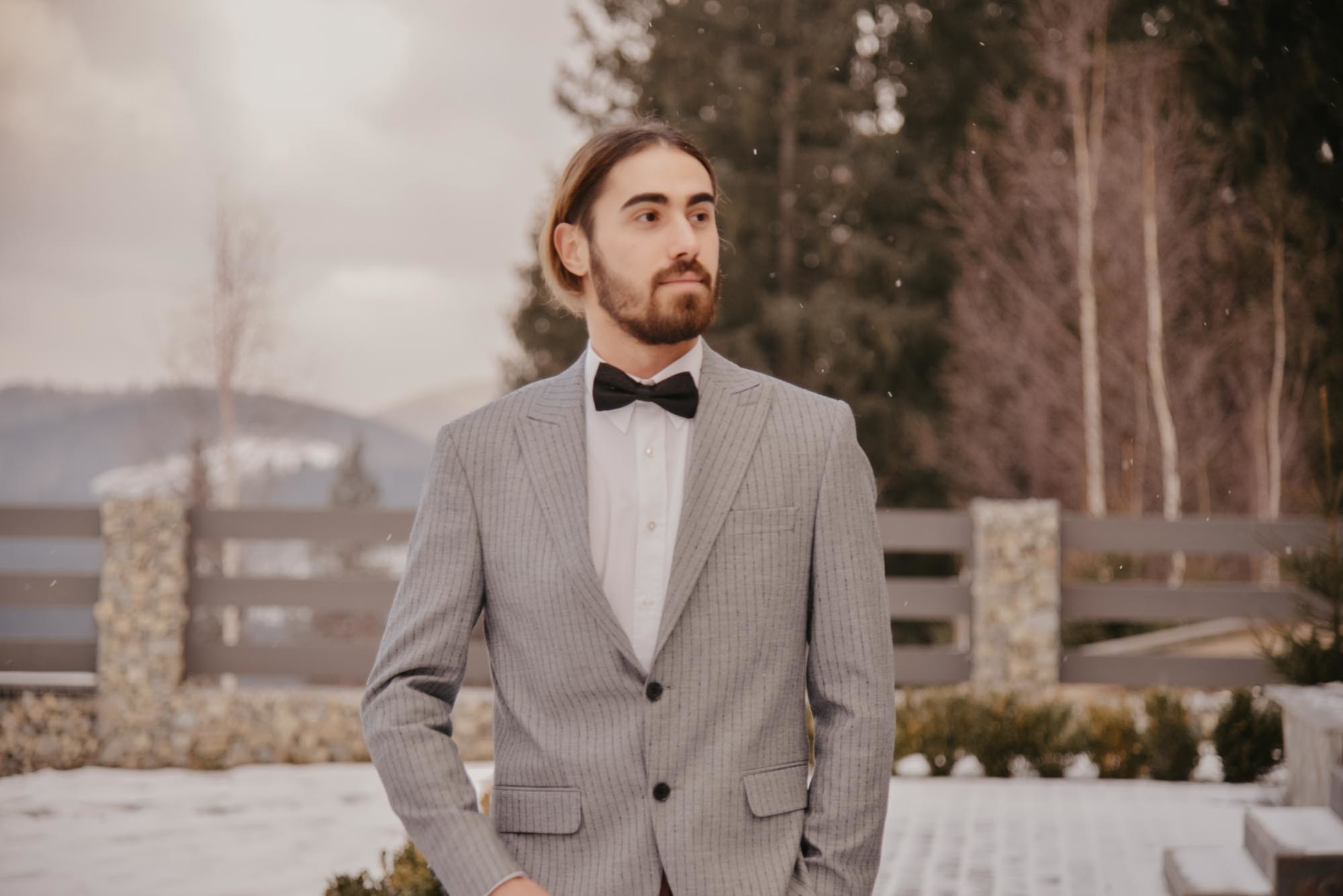 Elopement in Winter Forest. Family Lifestyle Photography