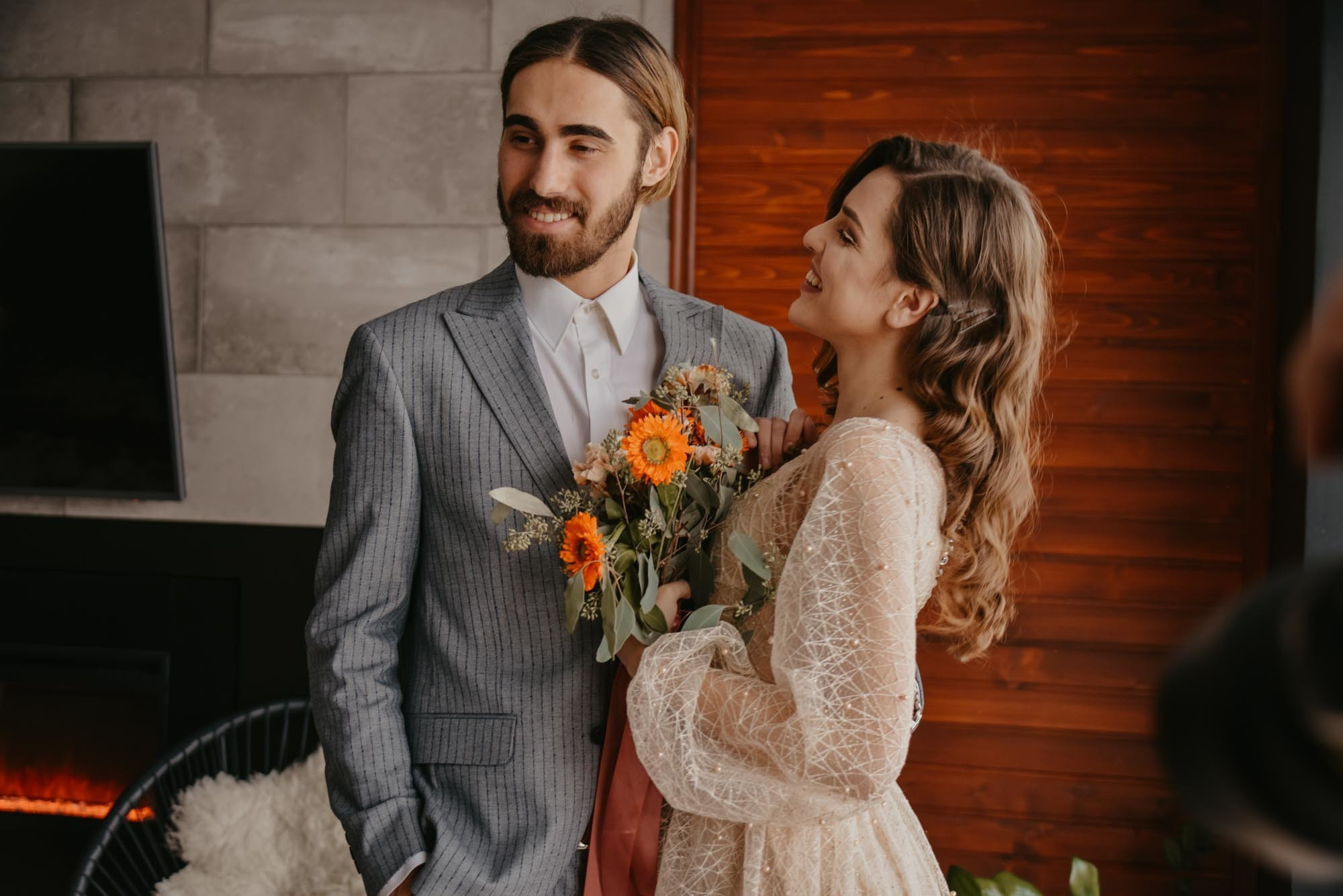 Elopement in Winter Forest. Family Lifestyle Photography