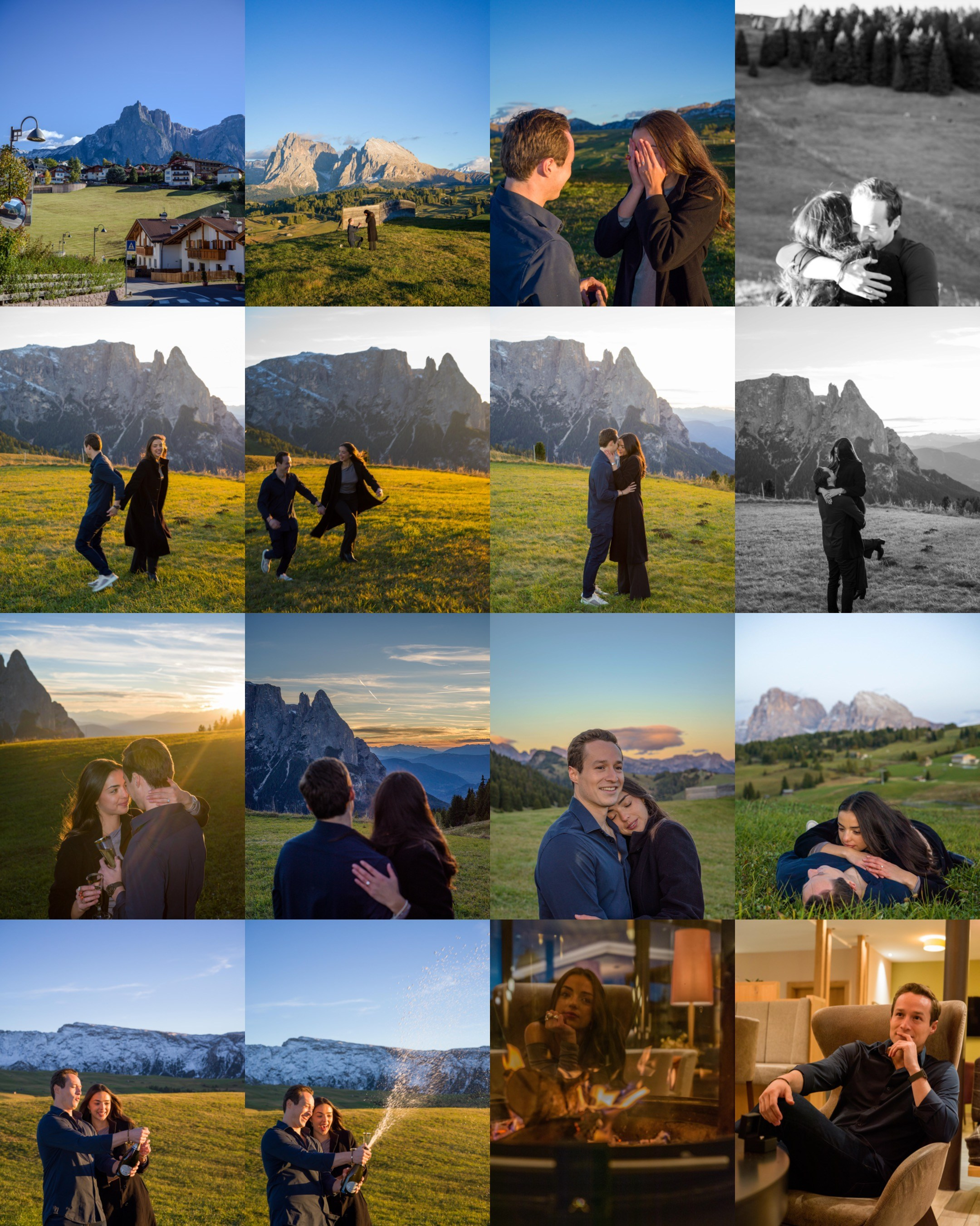 Surprise proposal in the Dolomites mountains