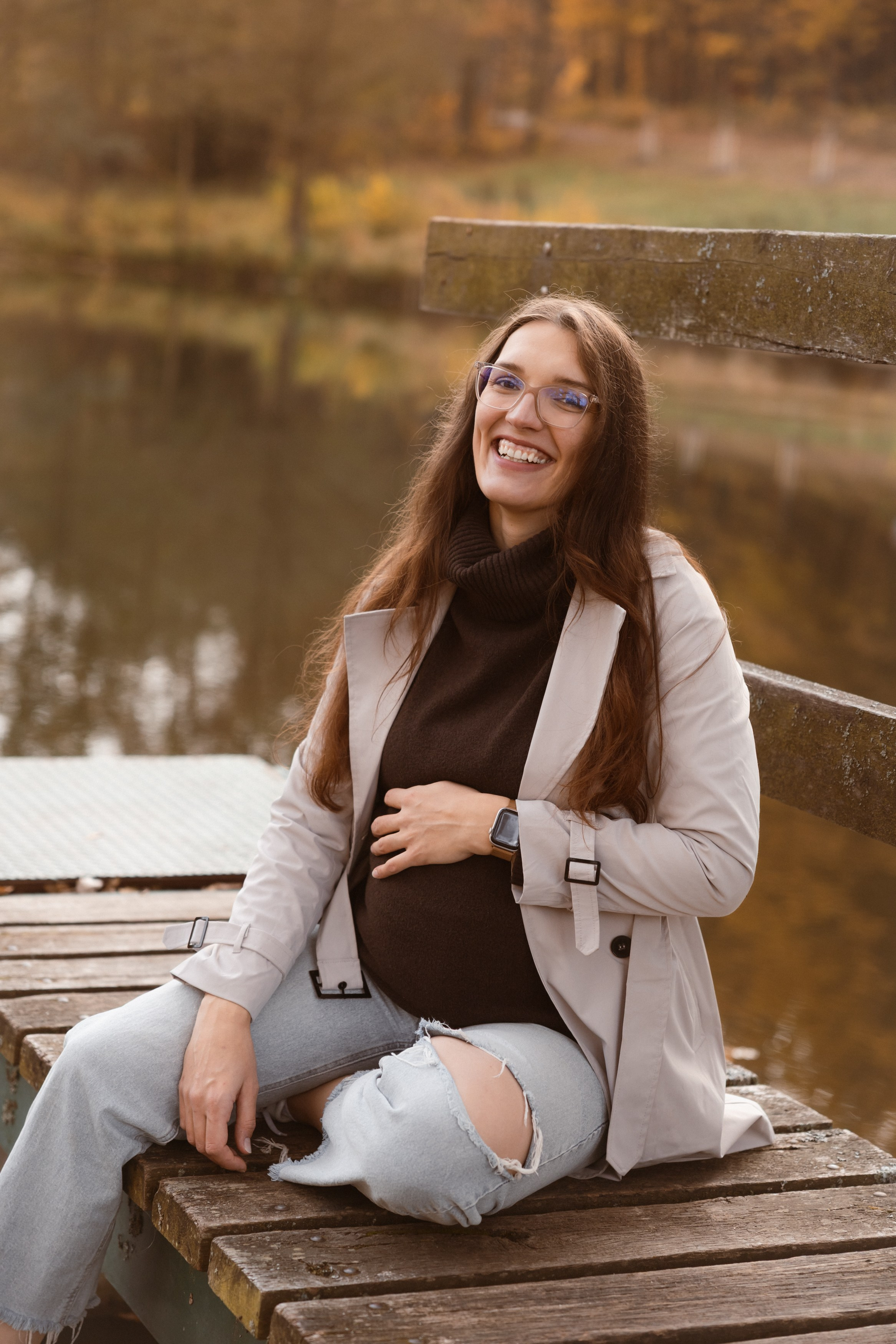 Podzimní těhotenské focení. Rodinná, těhotenská, newborn a lifestyle fotografka v Písku Oxana Telupilova