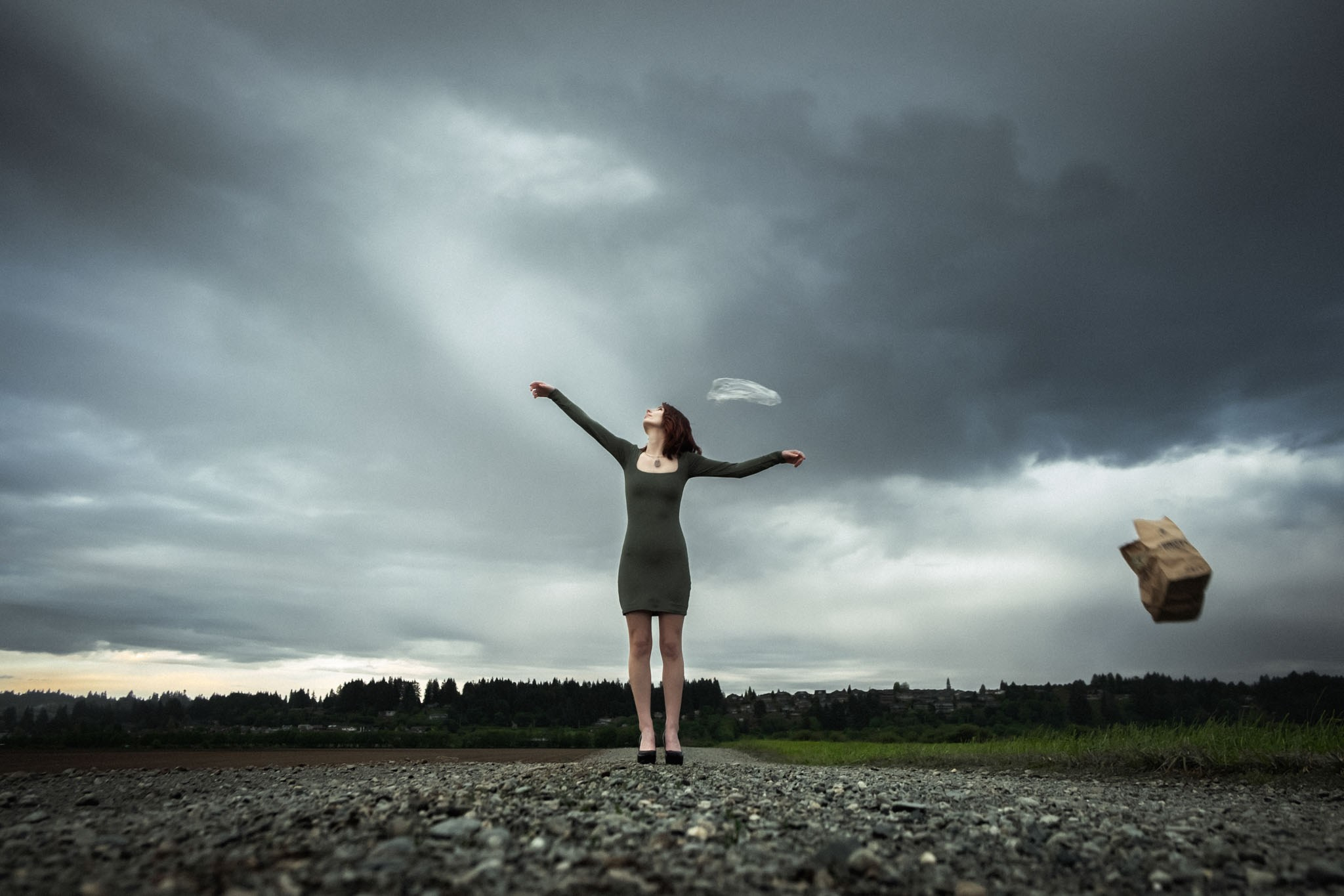 cinematic portrait during cloudy weather
