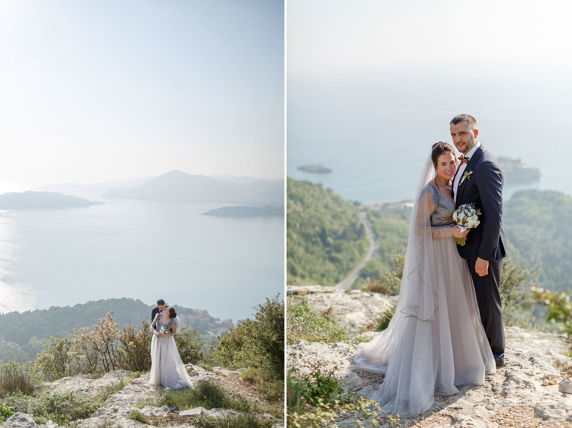 Schönheit der Bucht von Budva und der Insel Sveti-Stefan