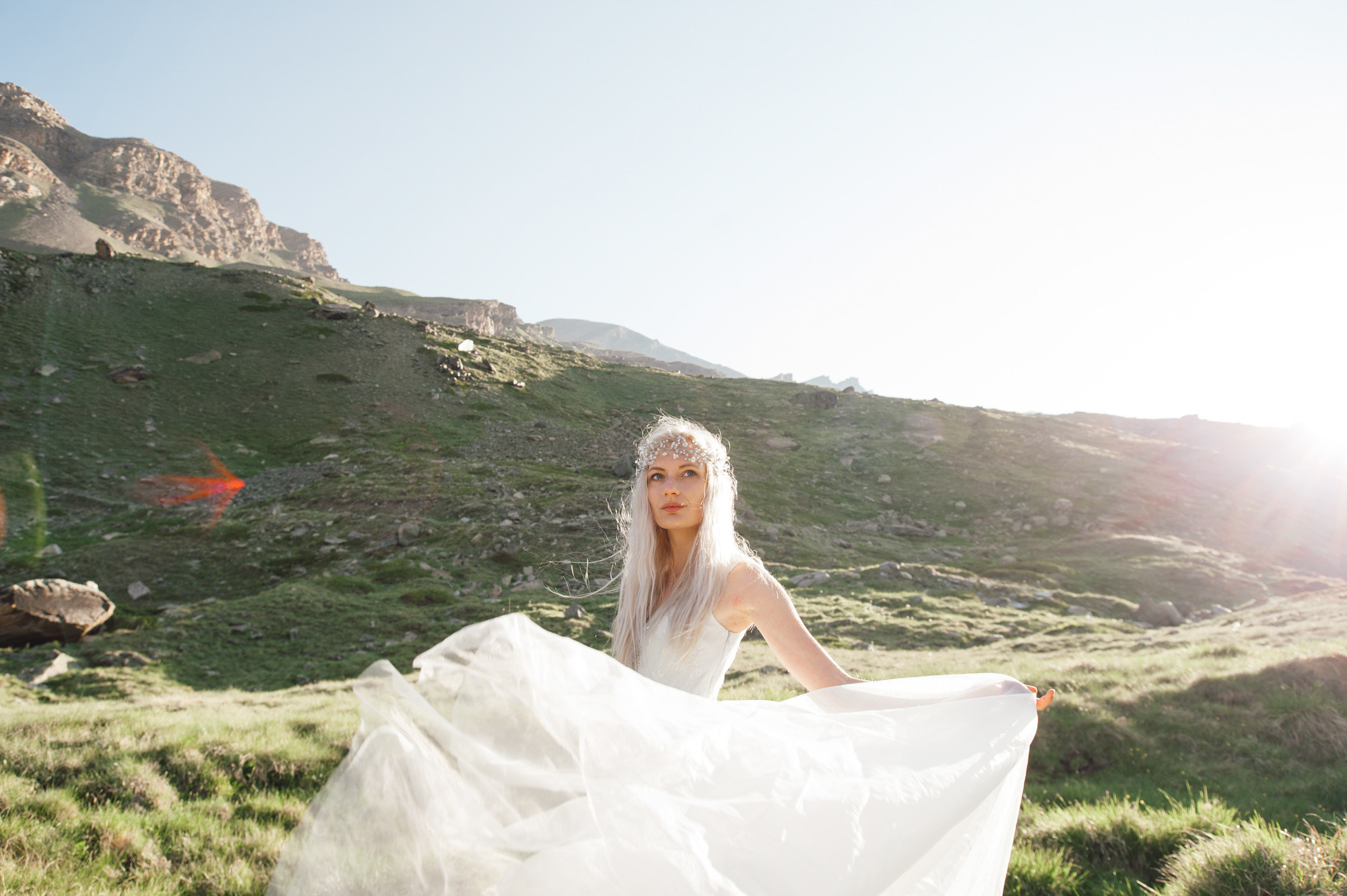 a woman in a wedding dress