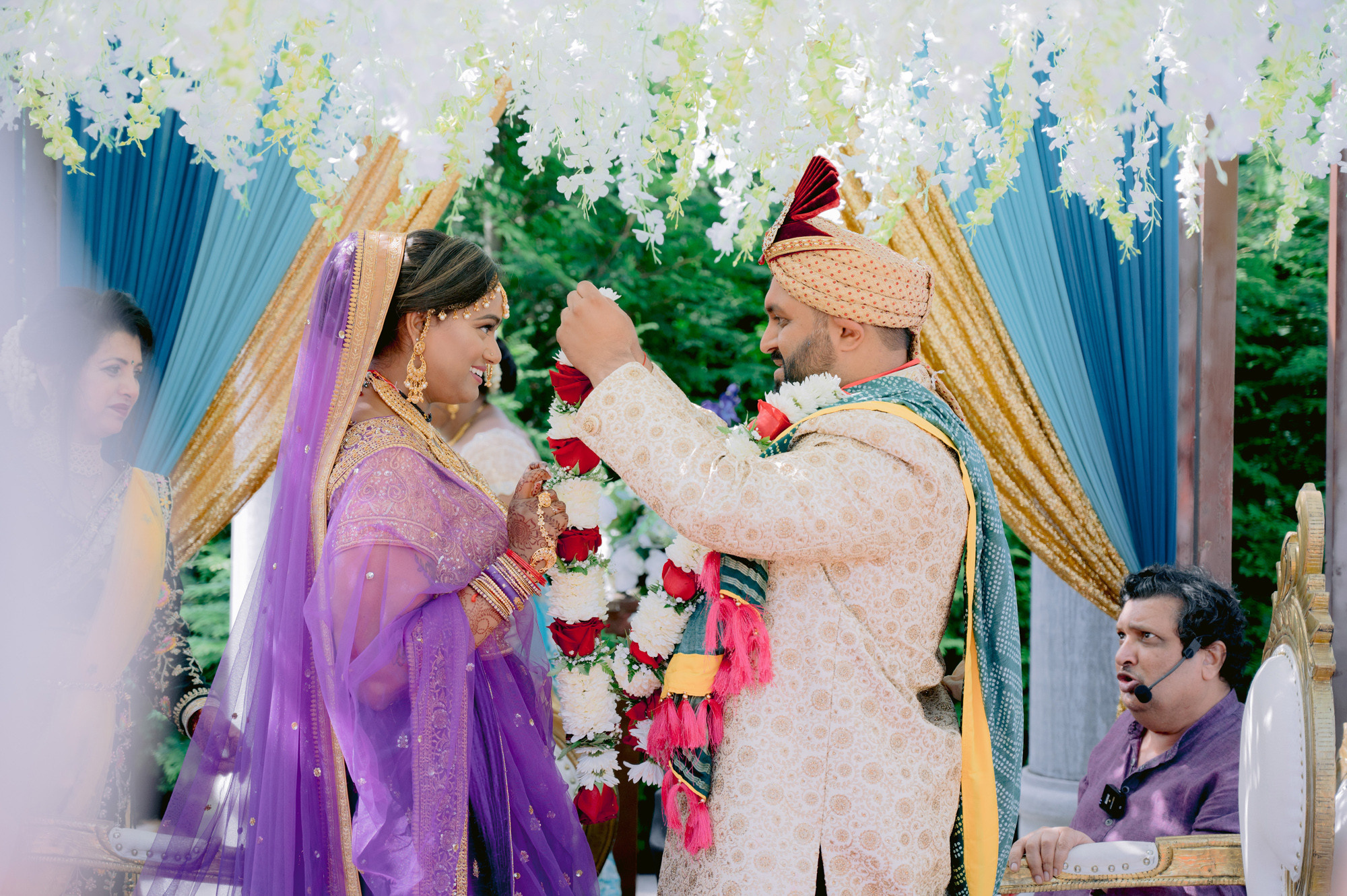 a man and woman are getting married