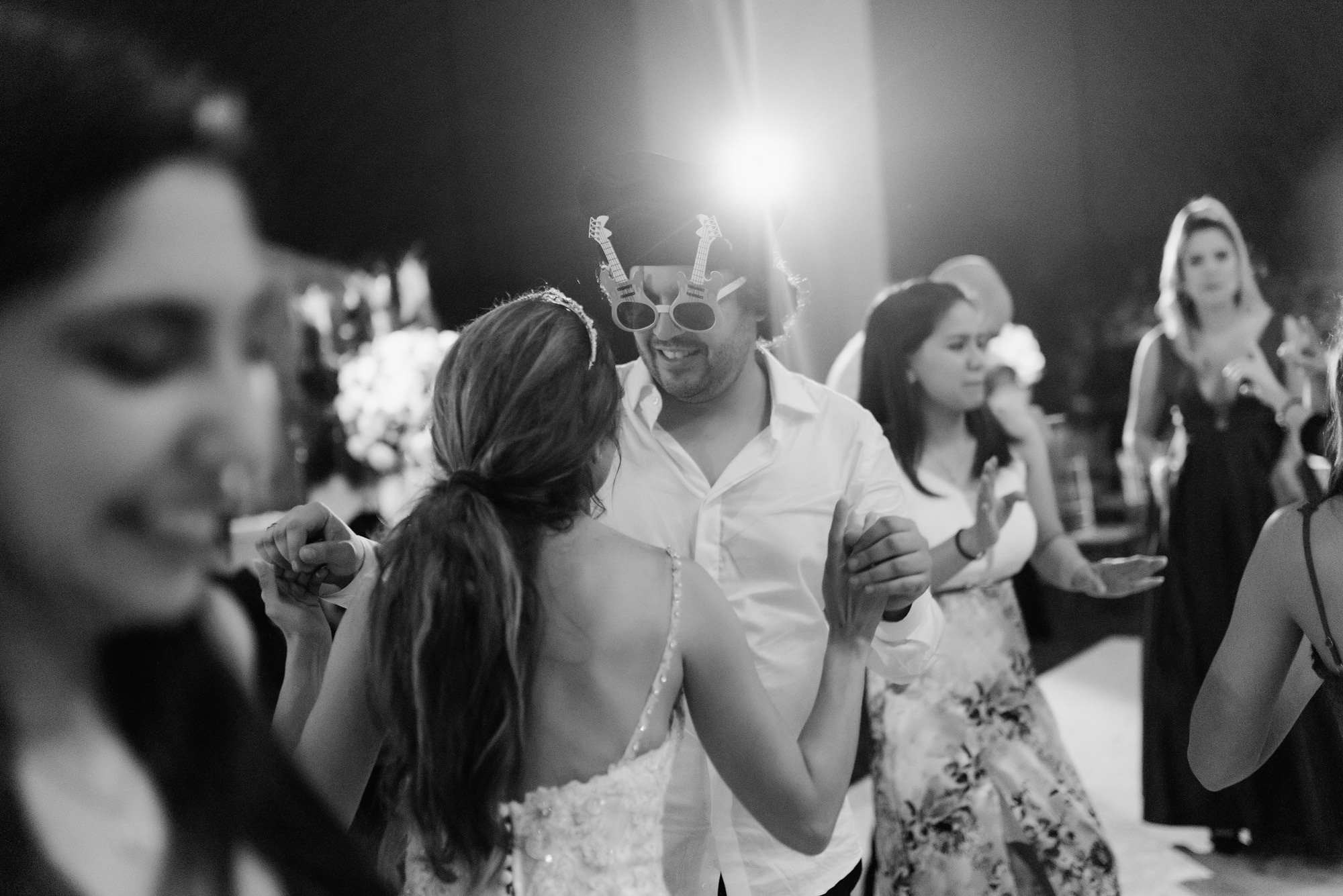 a couple dancing at their wedding reception