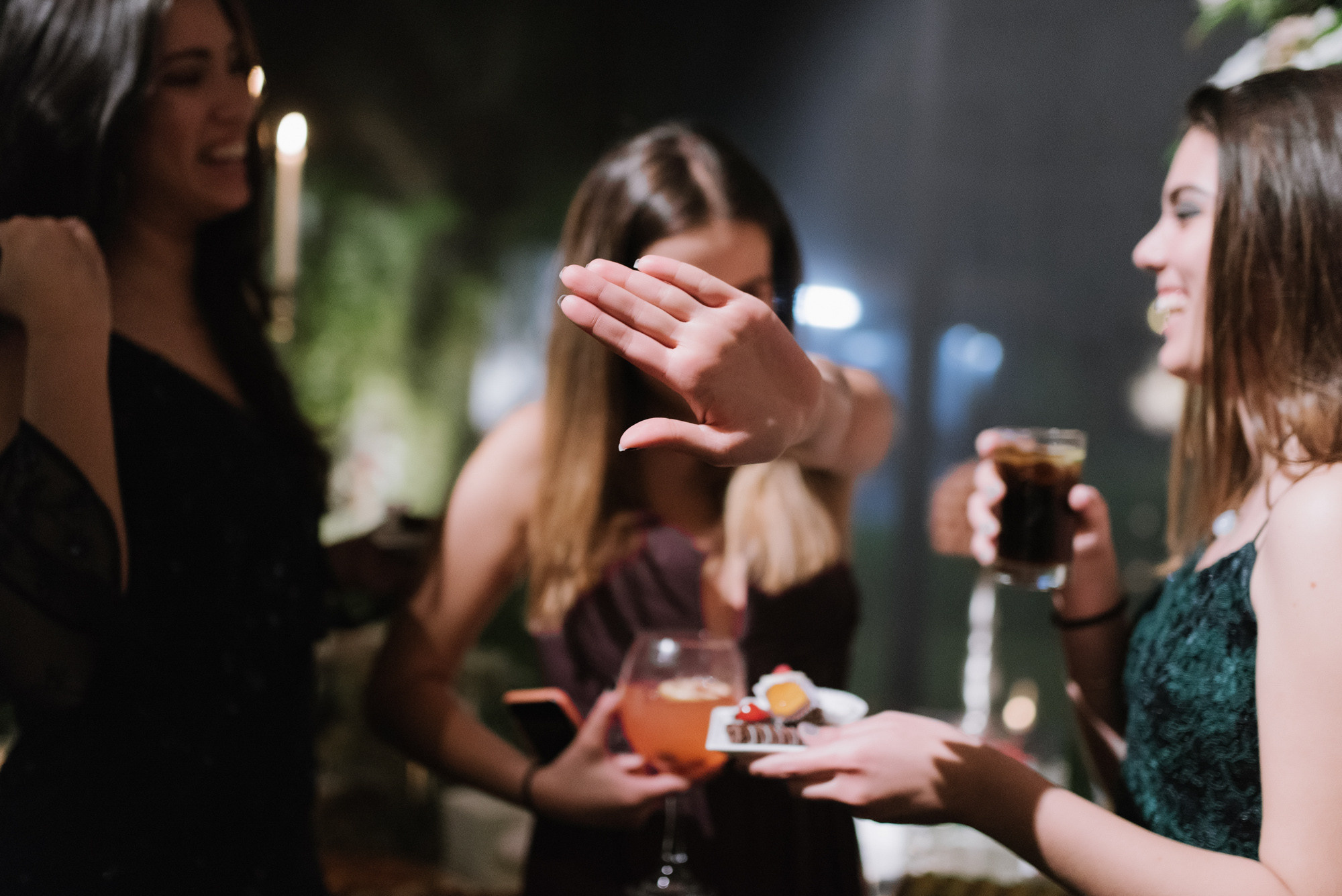 a woman in a black dress