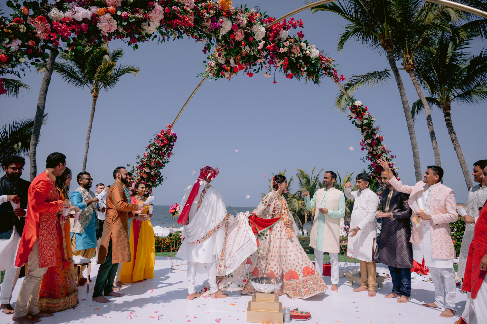 a wedding ceremony at the beach