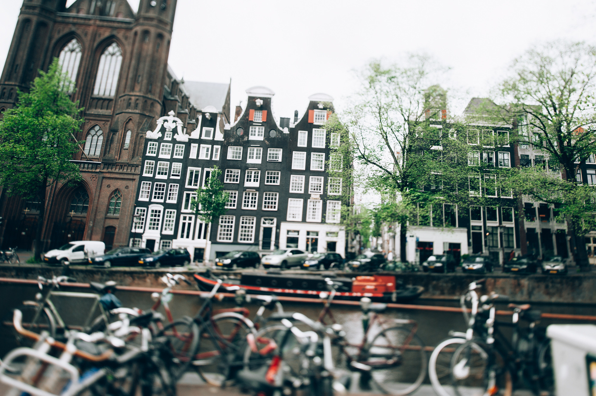 a group of bikes parked in front of a building